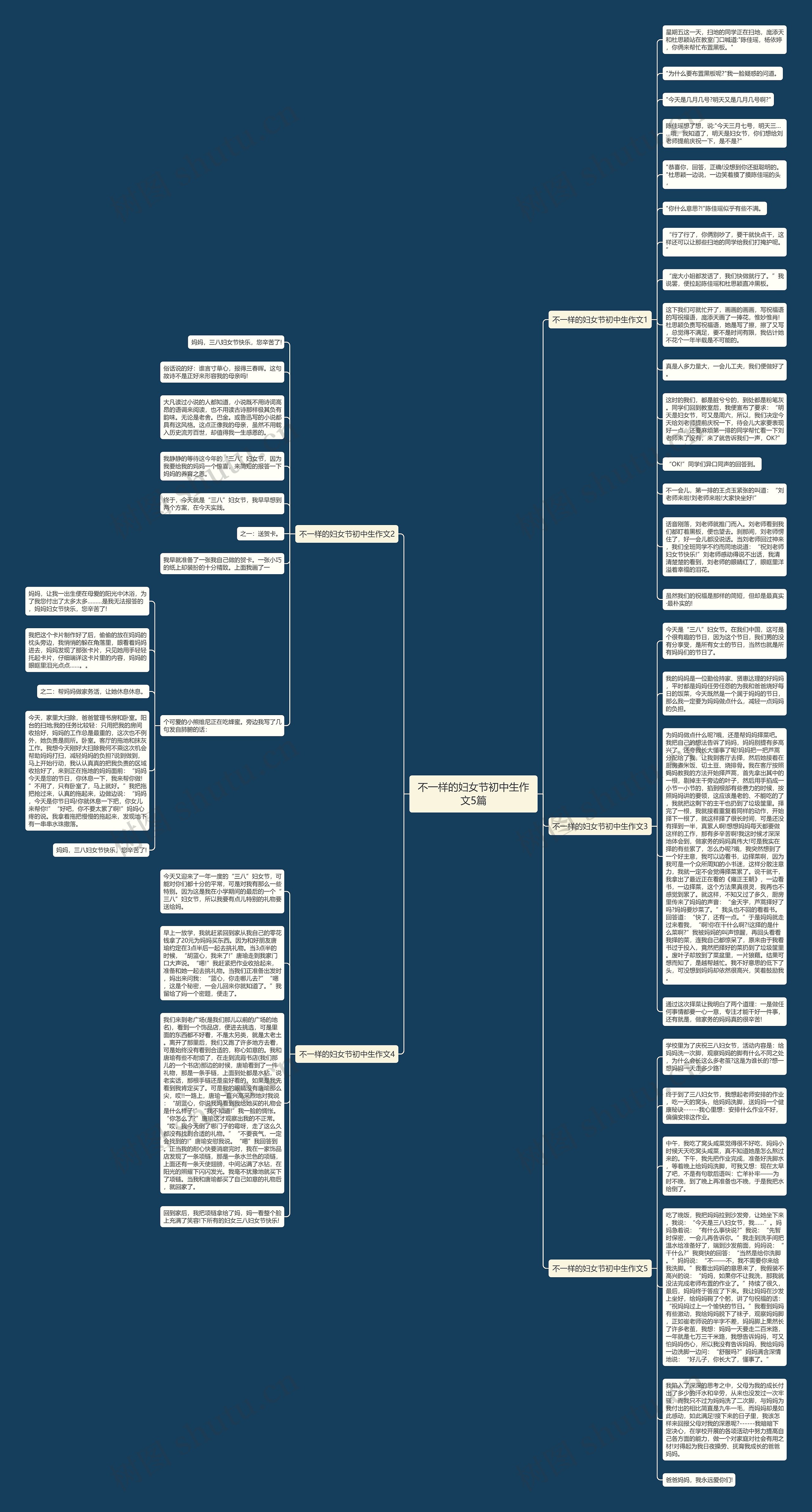 不一样的妇女节初中生作文5篇思维导图