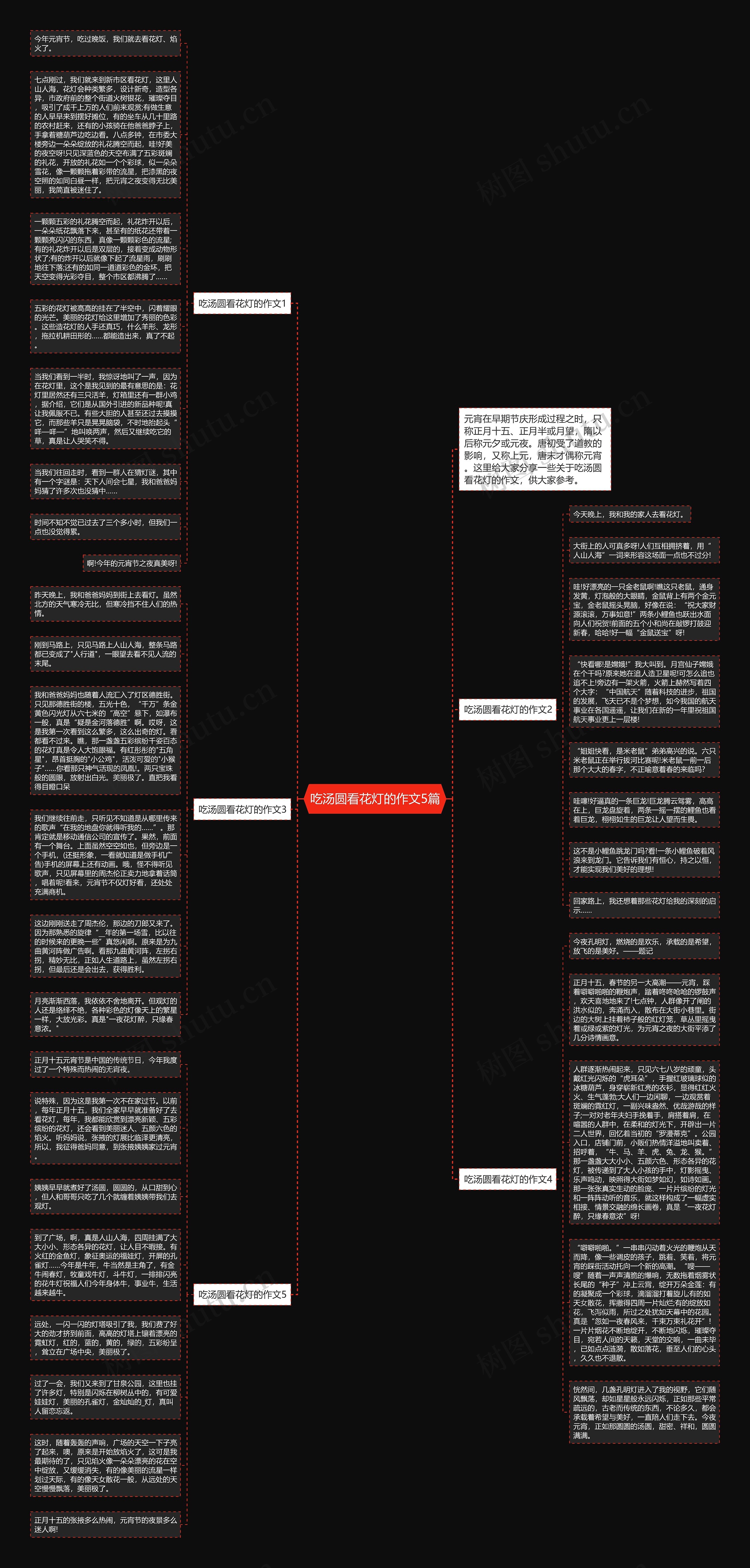 吃汤圆看花灯的作文5篇思维导图