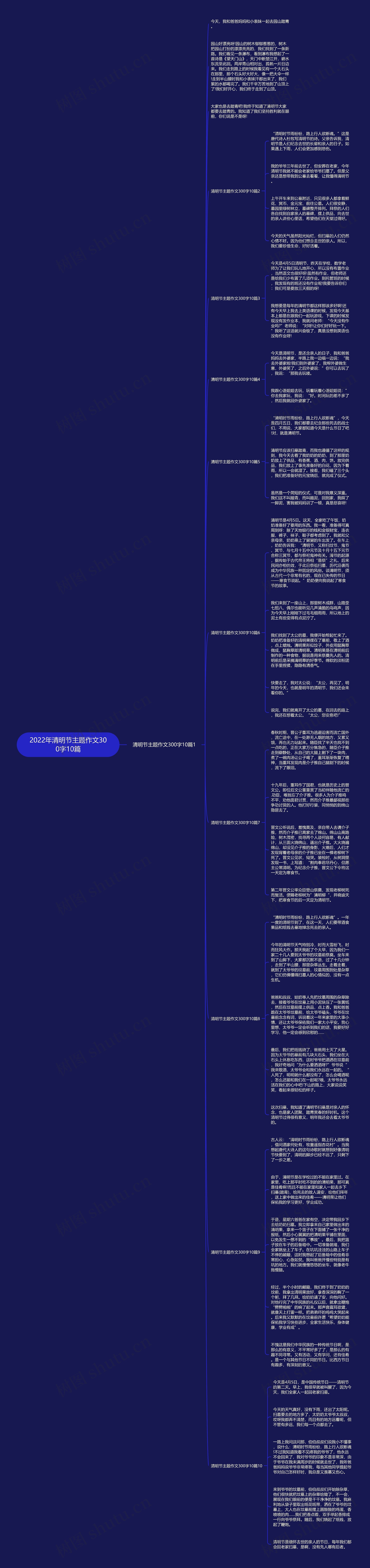 2022年清明节主题作文300字10篇思维导图
