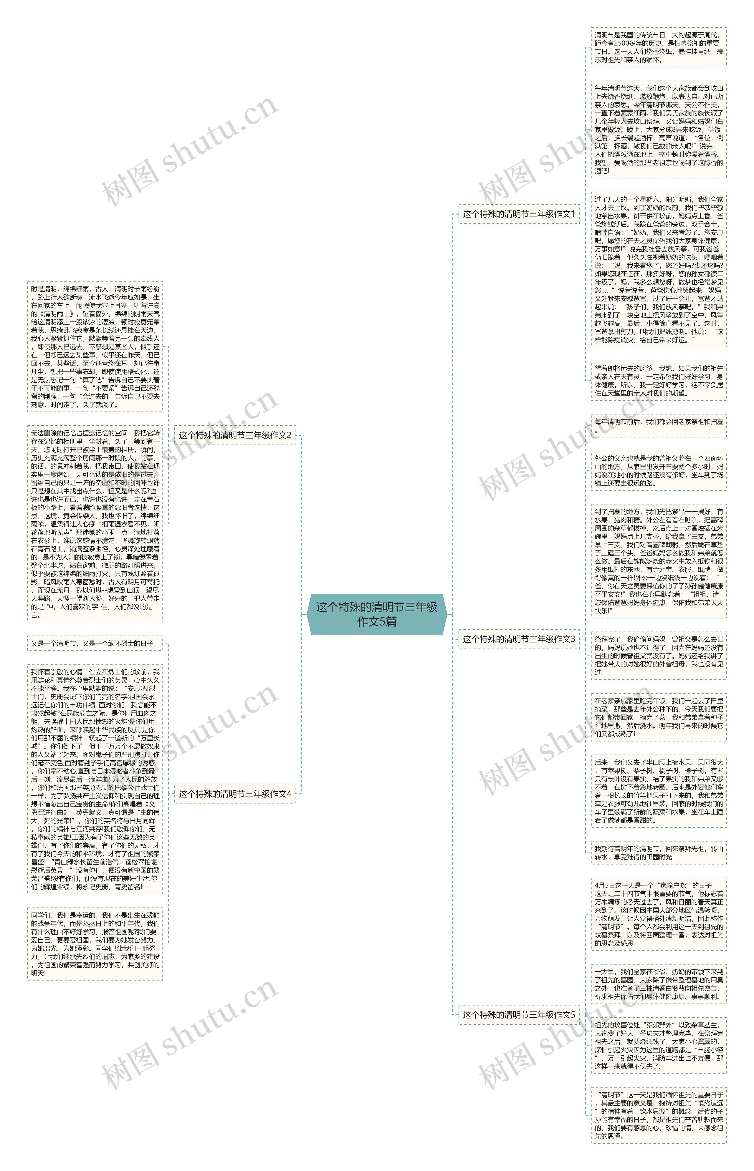 这个特殊的清明节三年级作文5篇思维导图