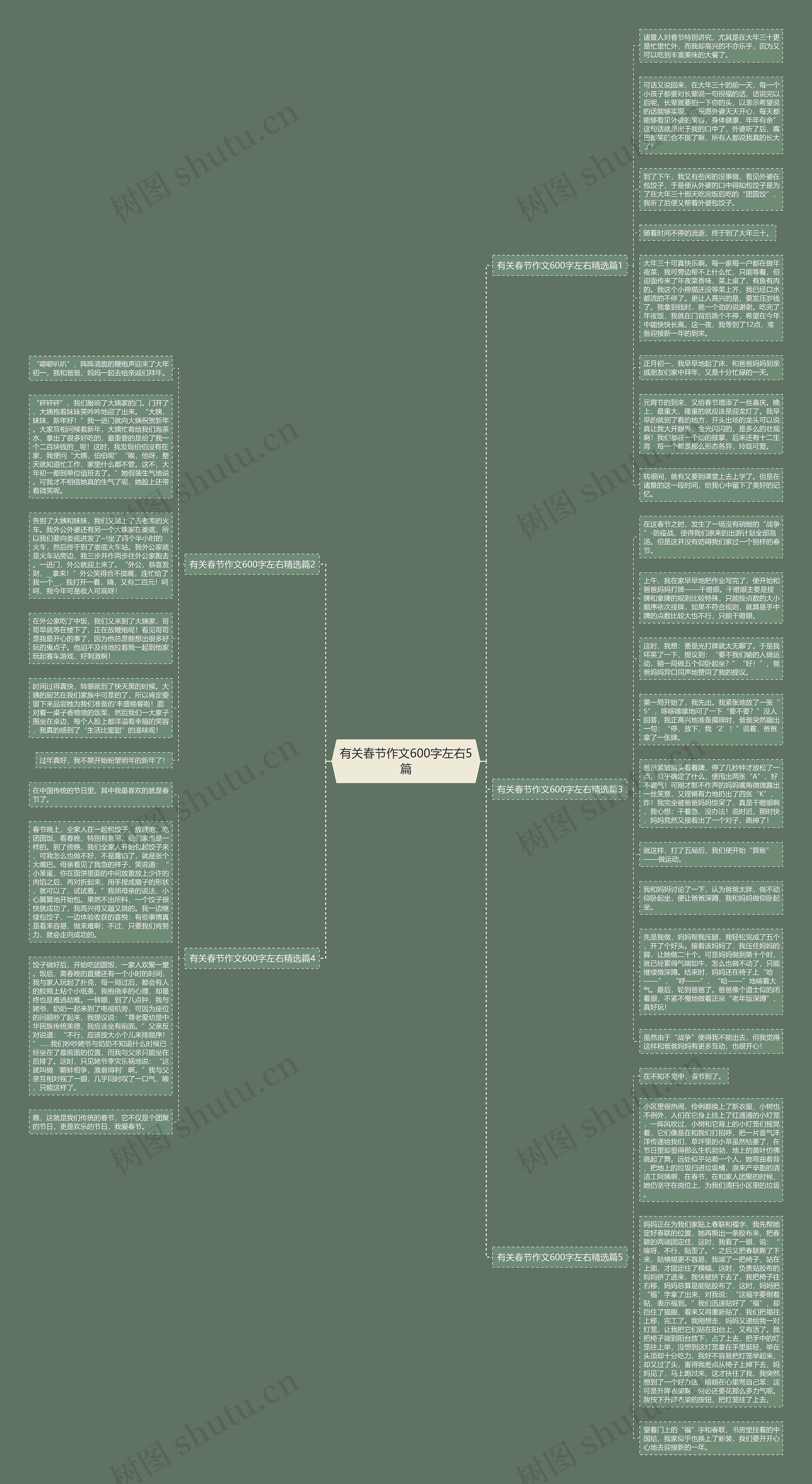 有关春节作文600字左右5篇思维导图
