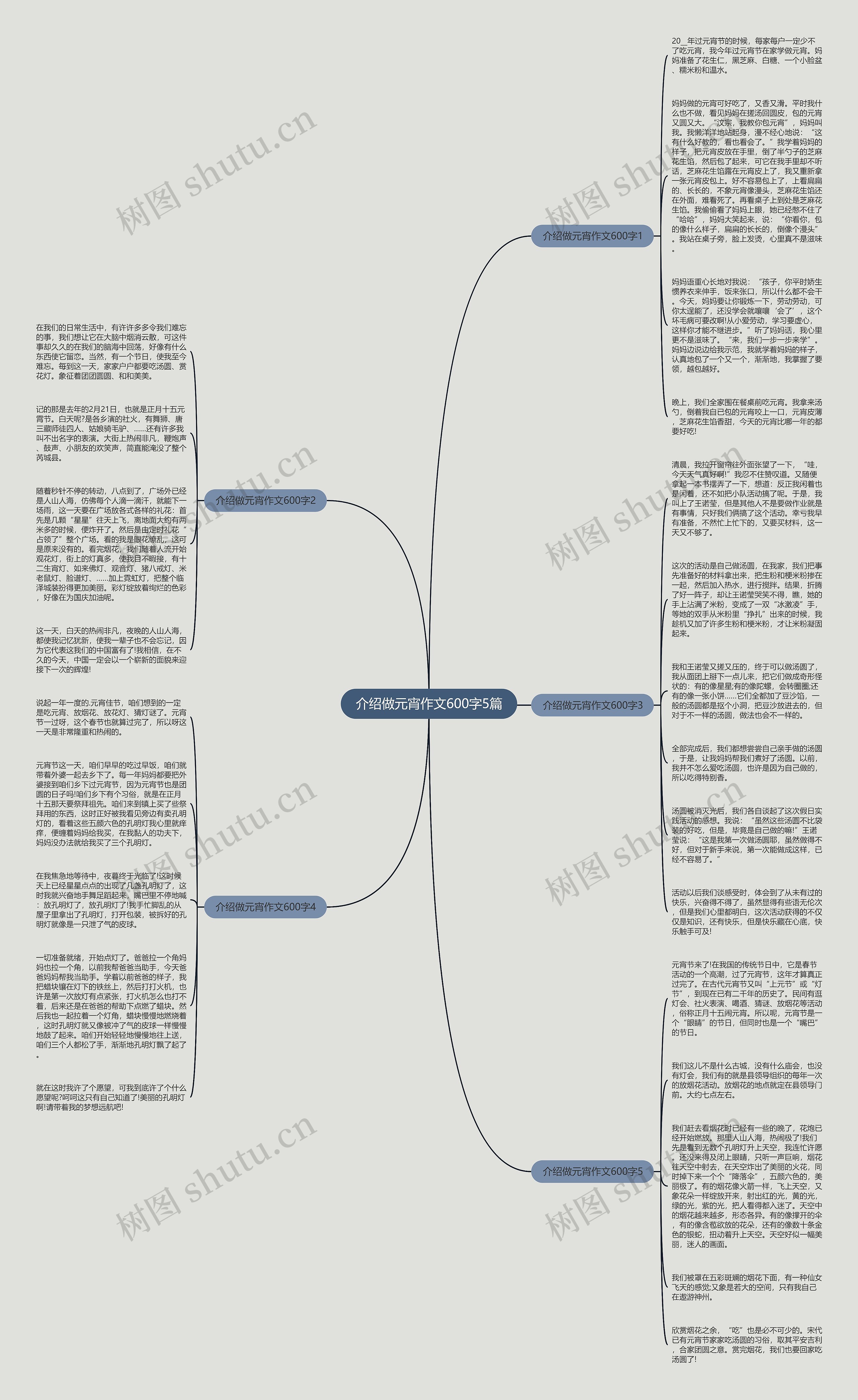 介绍做元宵作文600字5篇思维导图