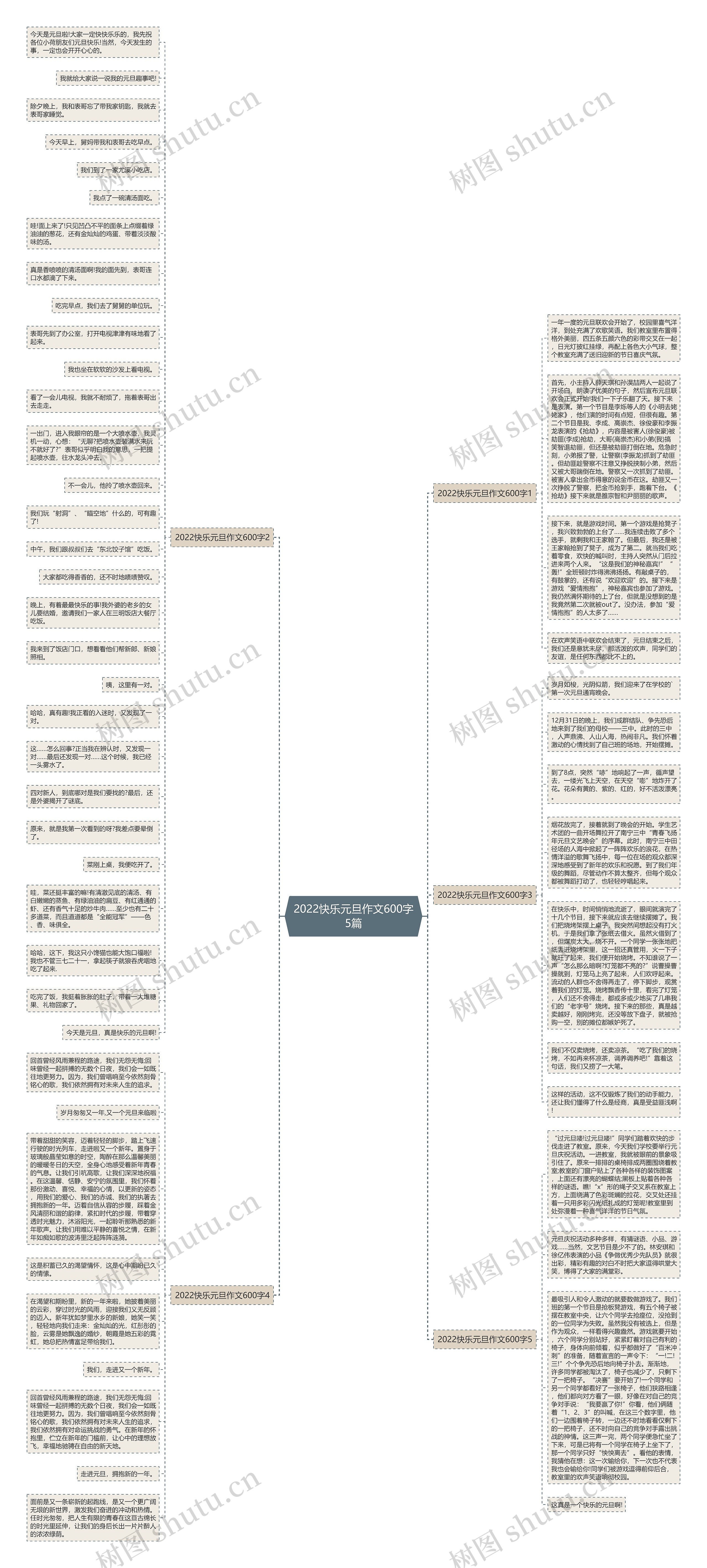 2022快乐元旦作文600字5篇思维导图