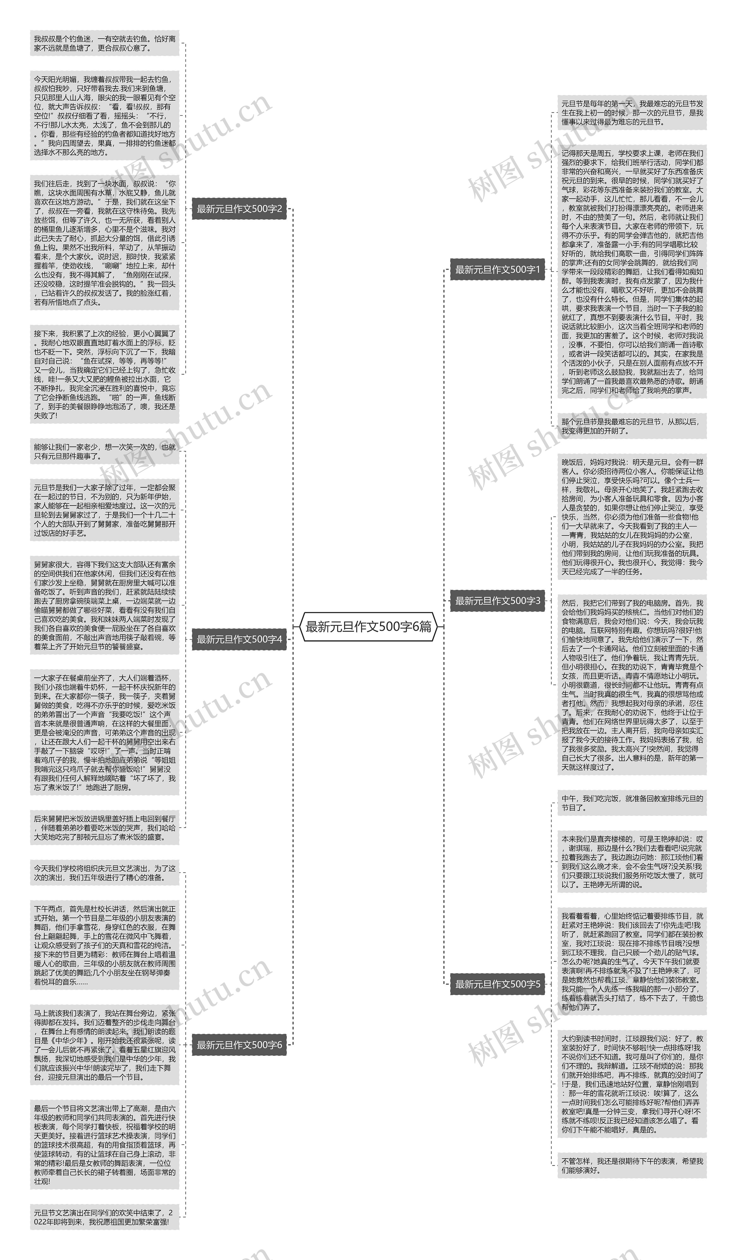 最新元旦作文500字6篇思维导图