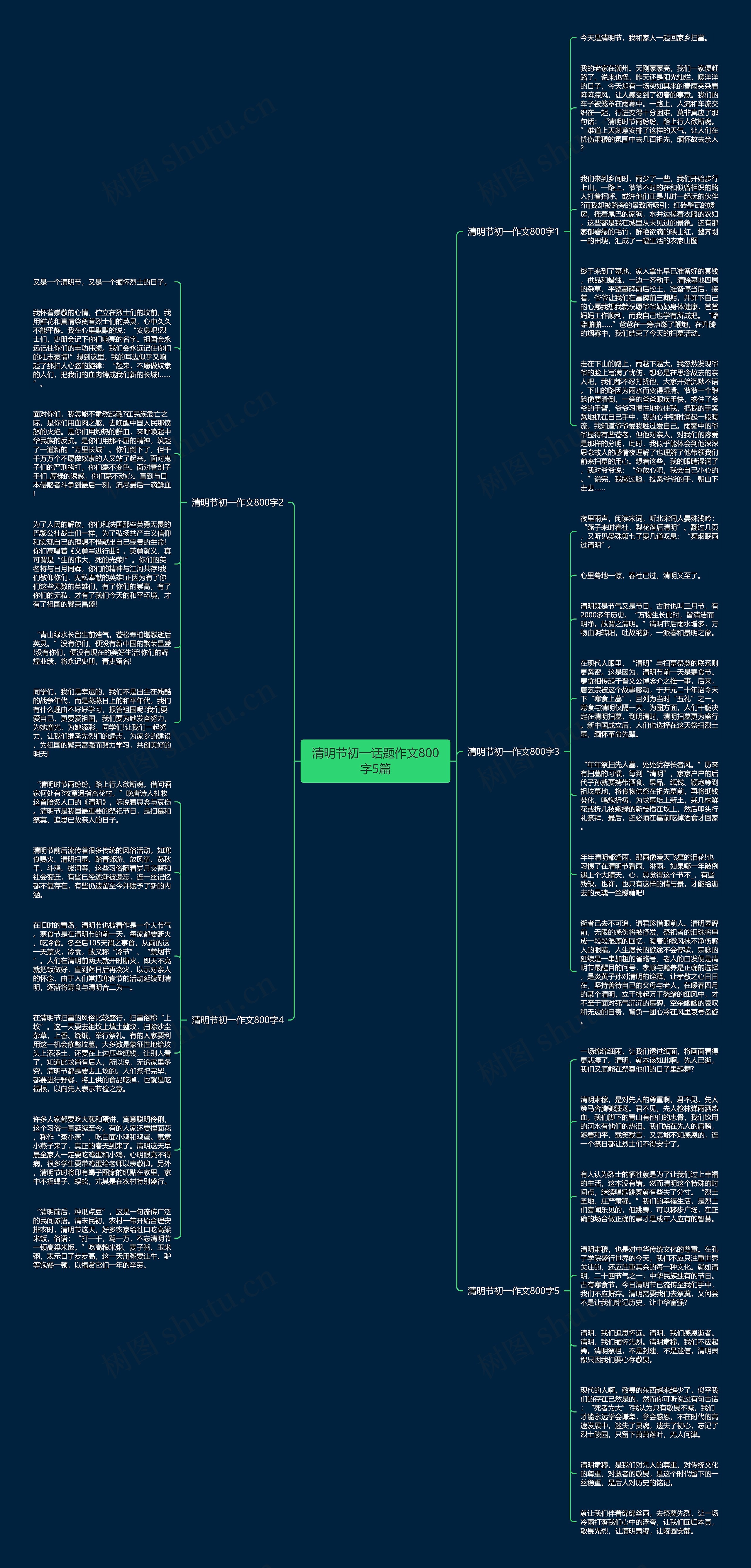 清明节初一话题作文800字5篇思维导图