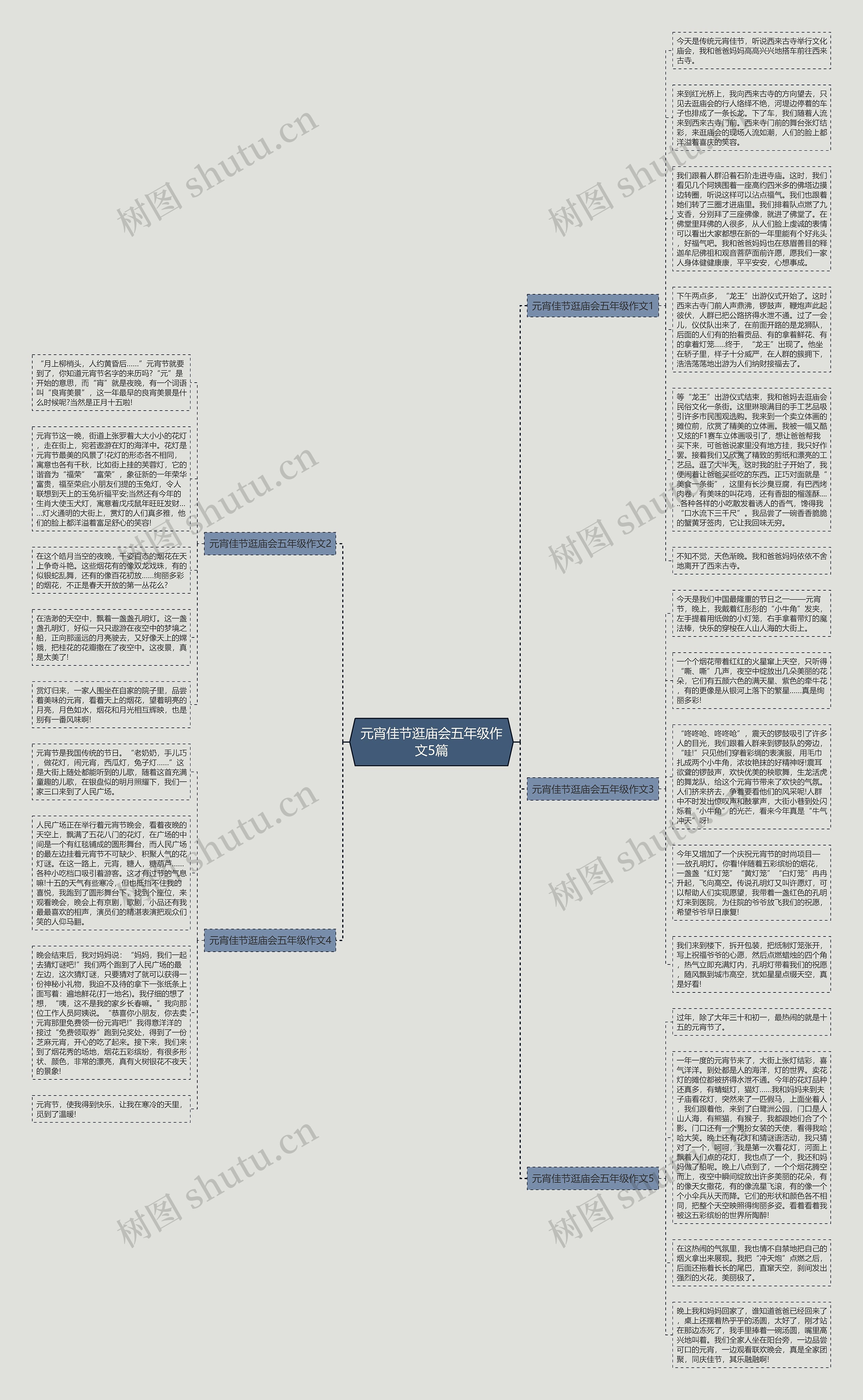 元宵佳节逛庙会五年级作文5篇思维导图