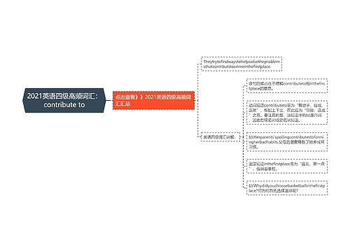 2021英语四级高频词汇：contribute to