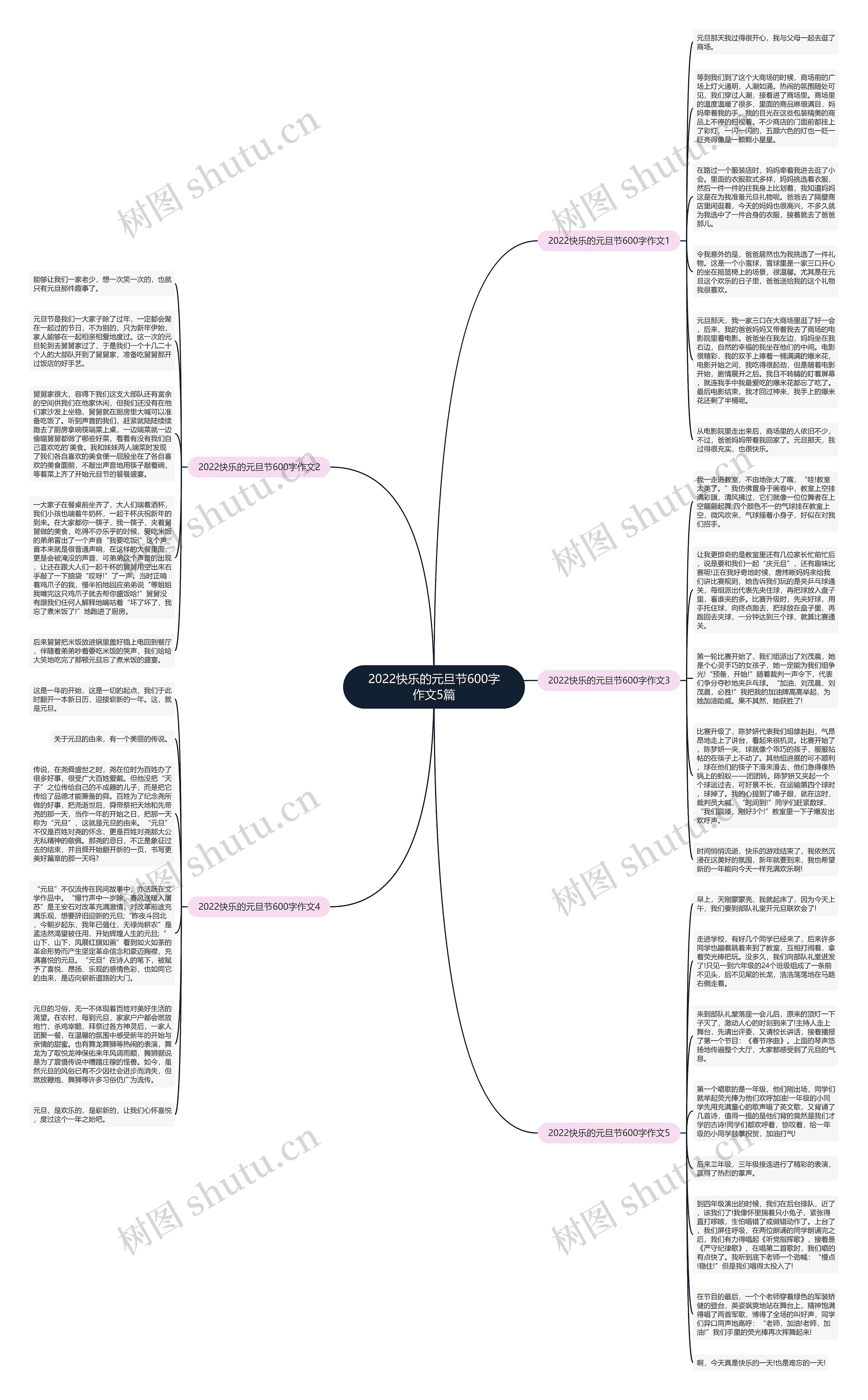 2022快乐的元旦节600字作文5篇思维导图