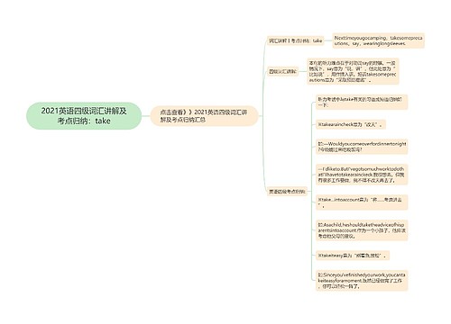 2021英语四级词汇讲解及考点归纳：take