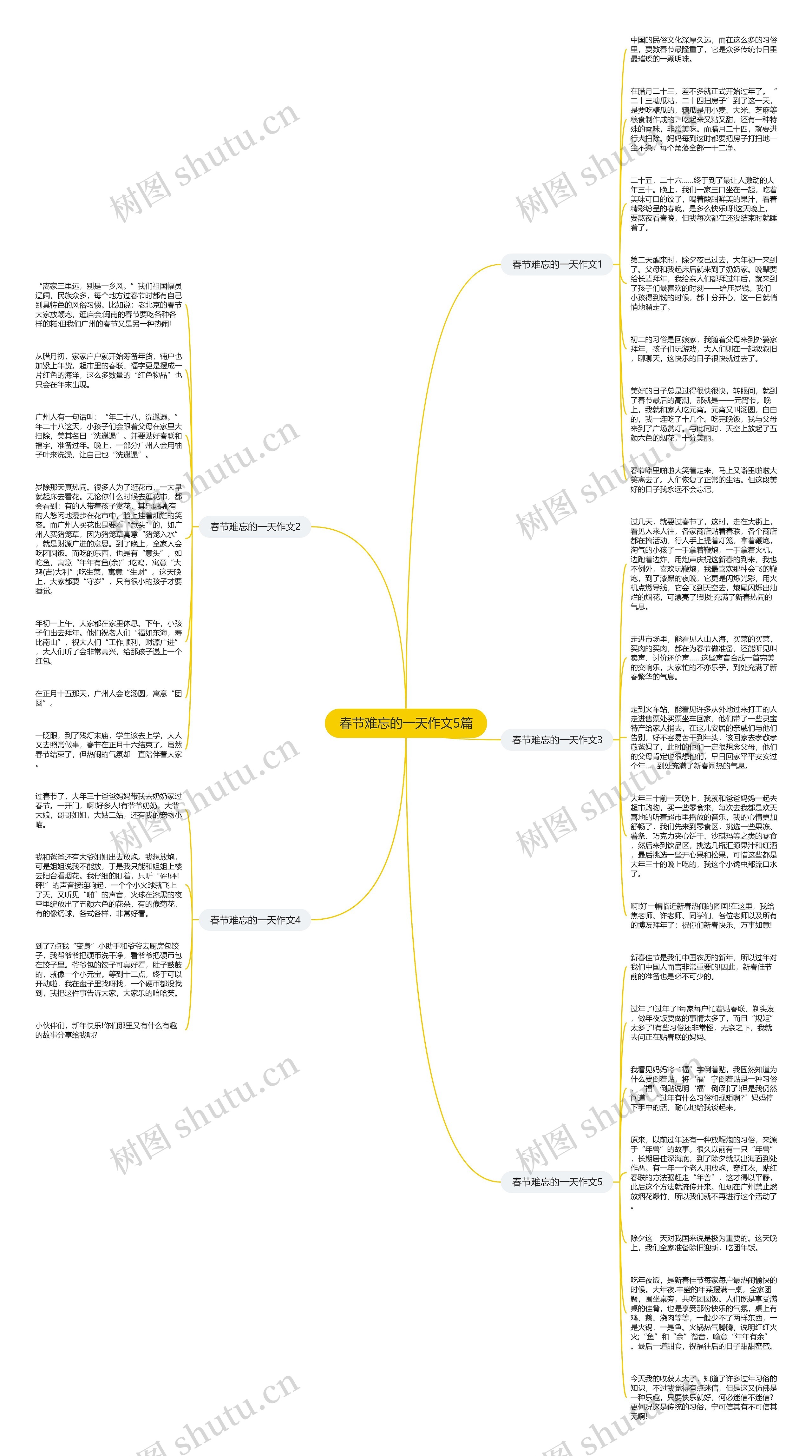 春节难忘的一天作文5篇思维导图