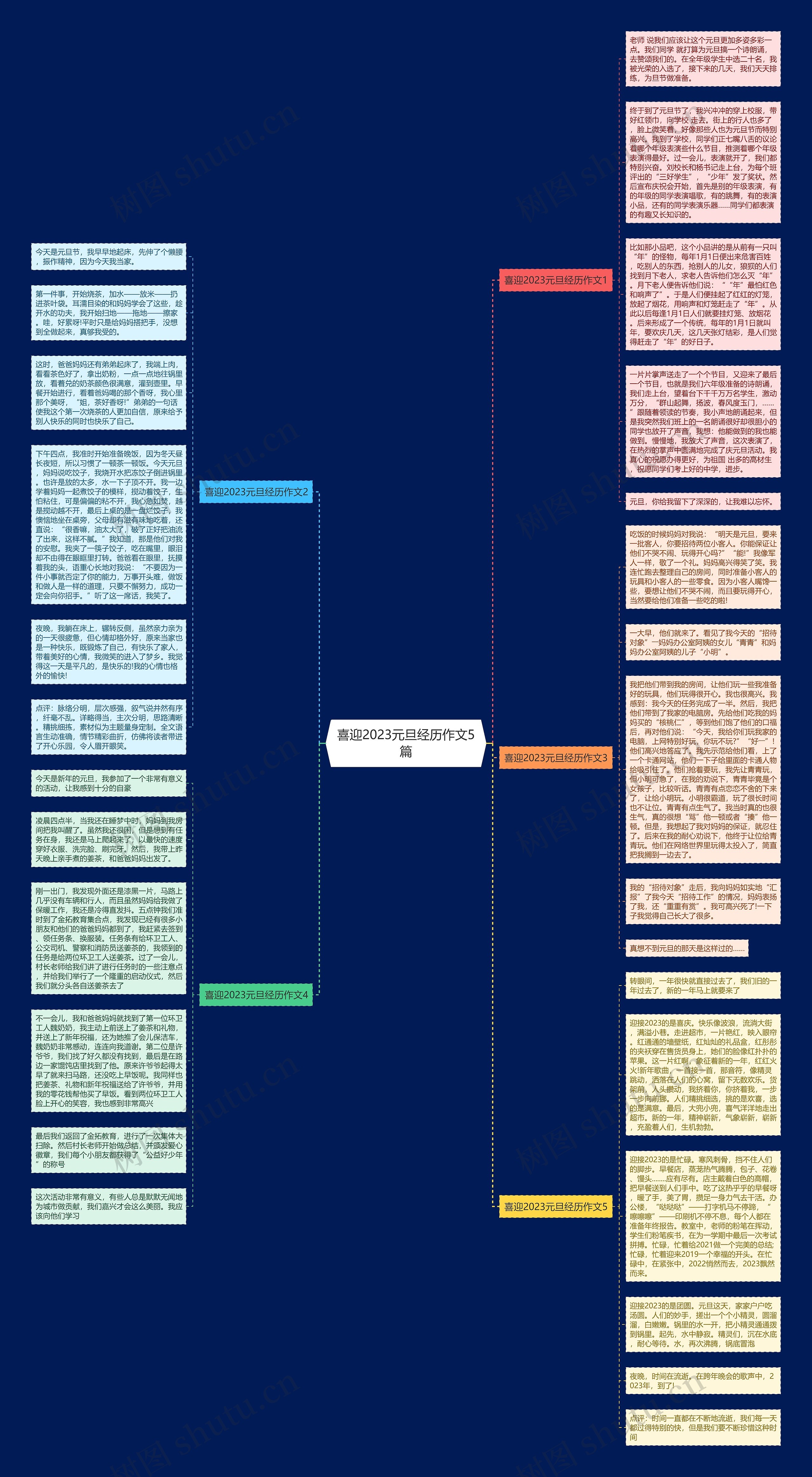 喜迎2023元旦经历作文5篇思维导图