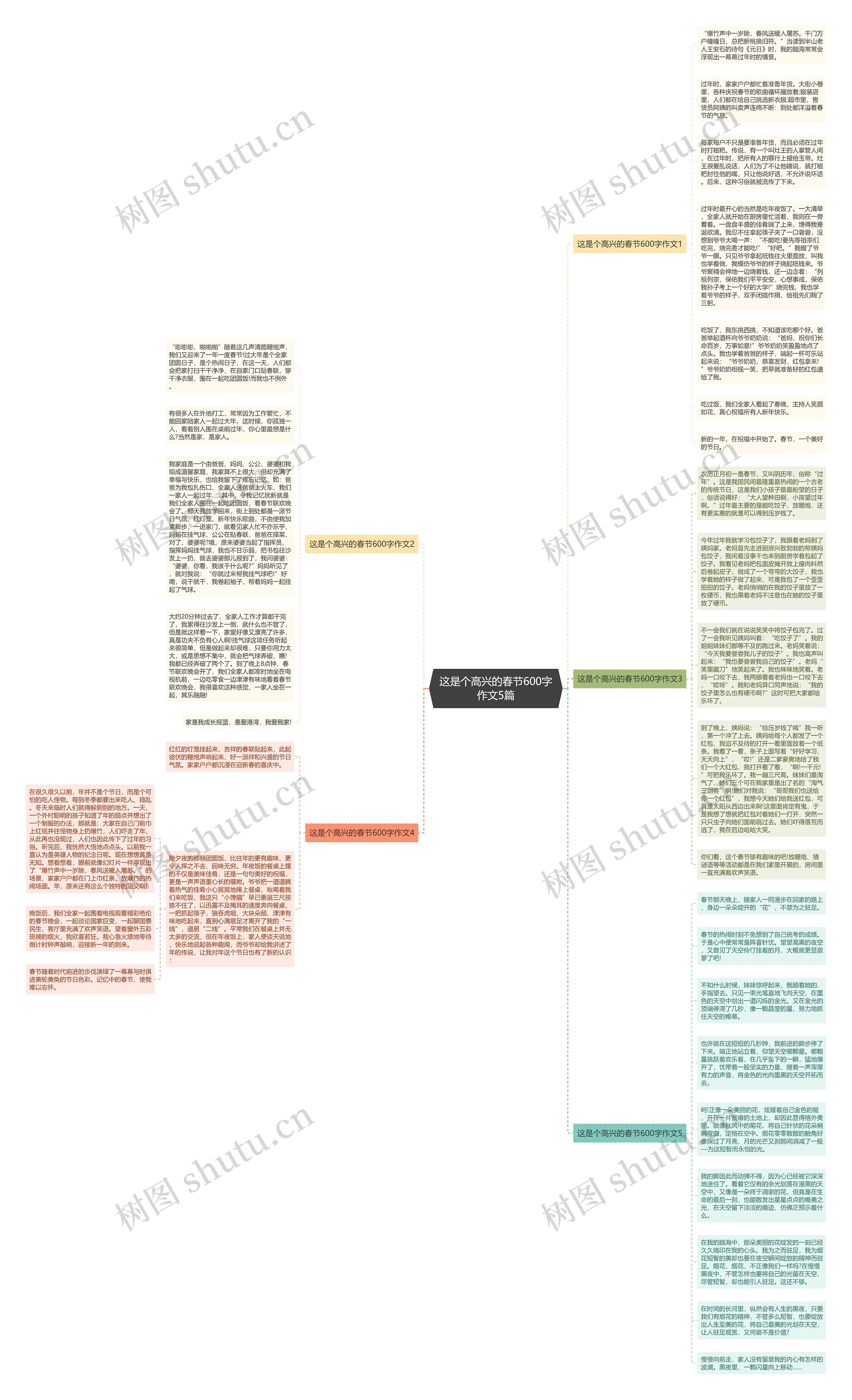 这是个高兴的春节600字作文5篇思维导图