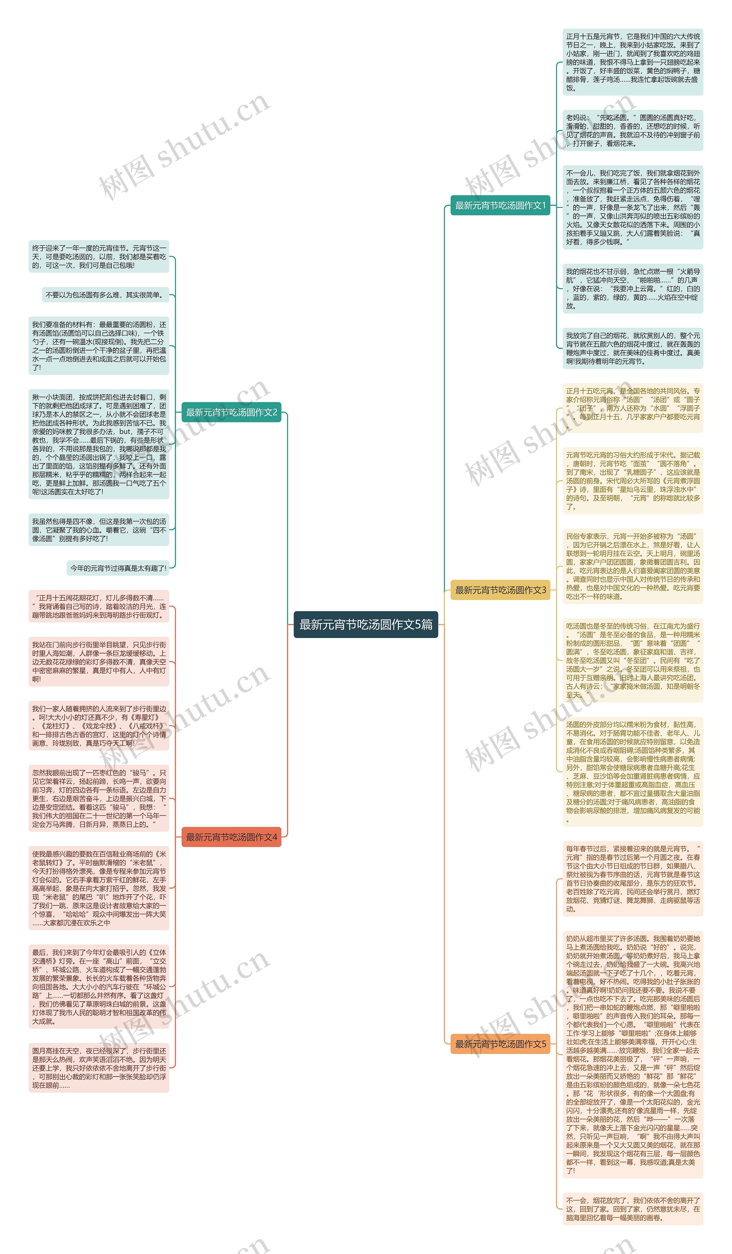 最新元宵节吃汤圆作文5篇思维导图
