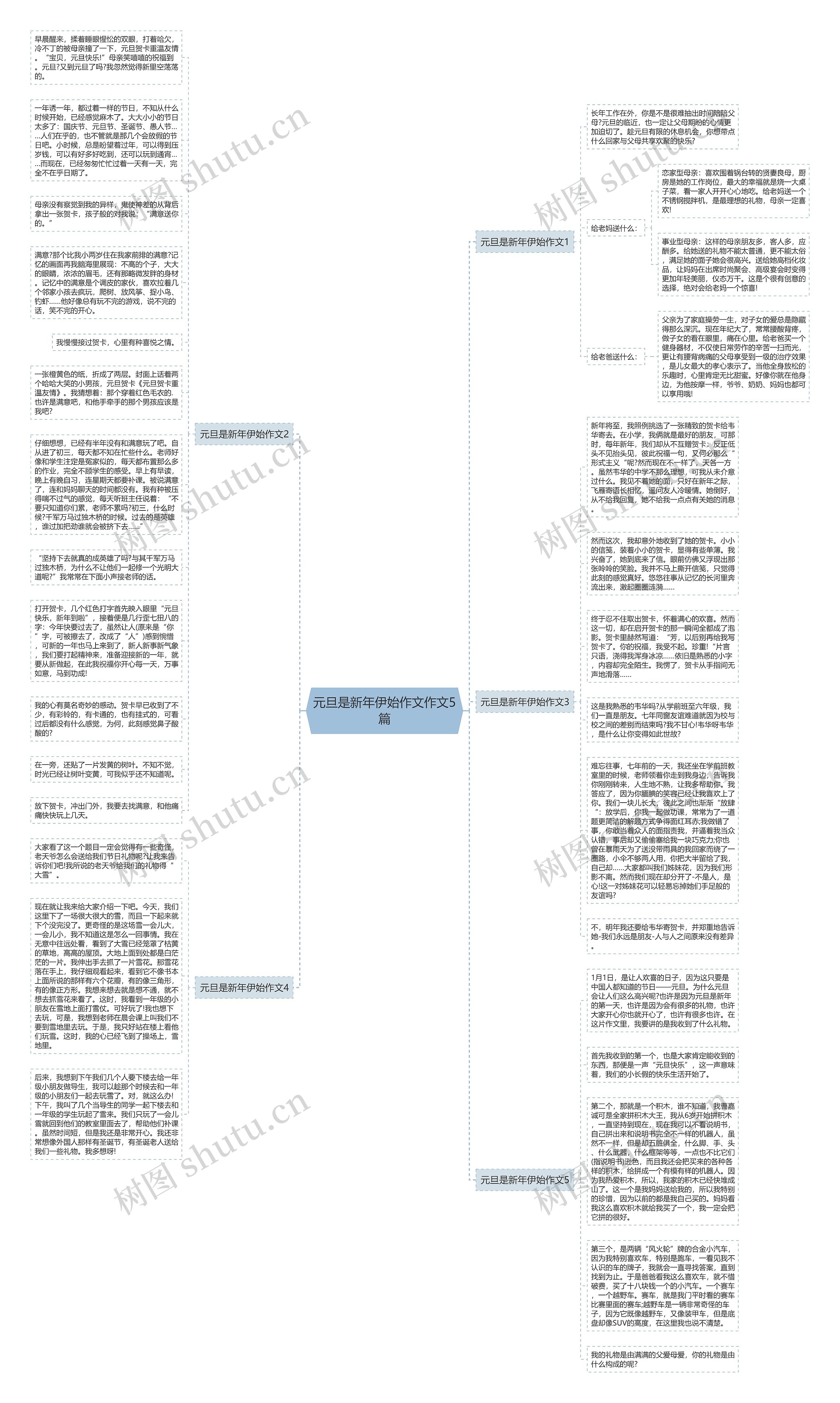 元旦是新年伊始作文作文5篇思维导图
