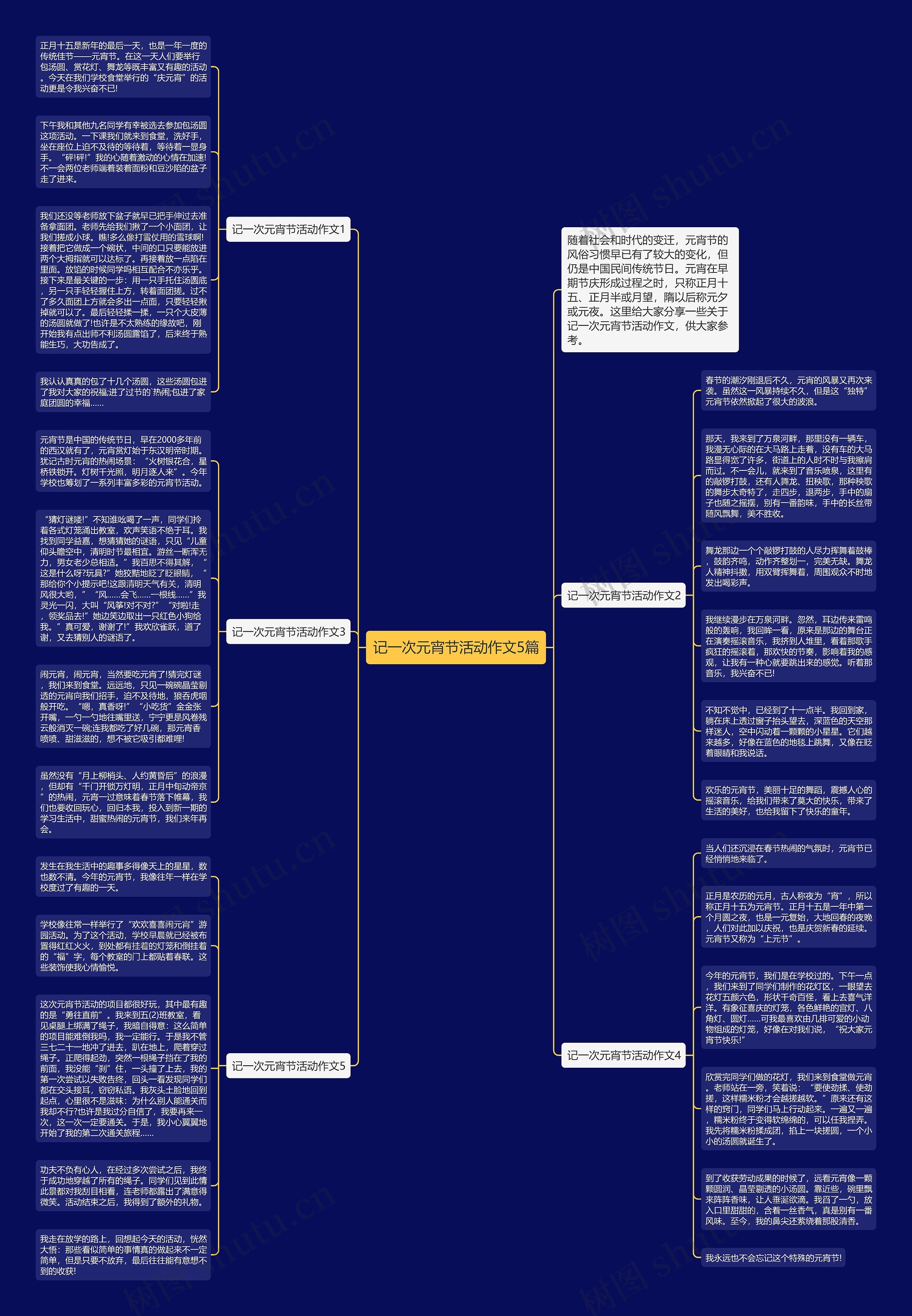 记一次元宵节活动作文5篇思维导图
