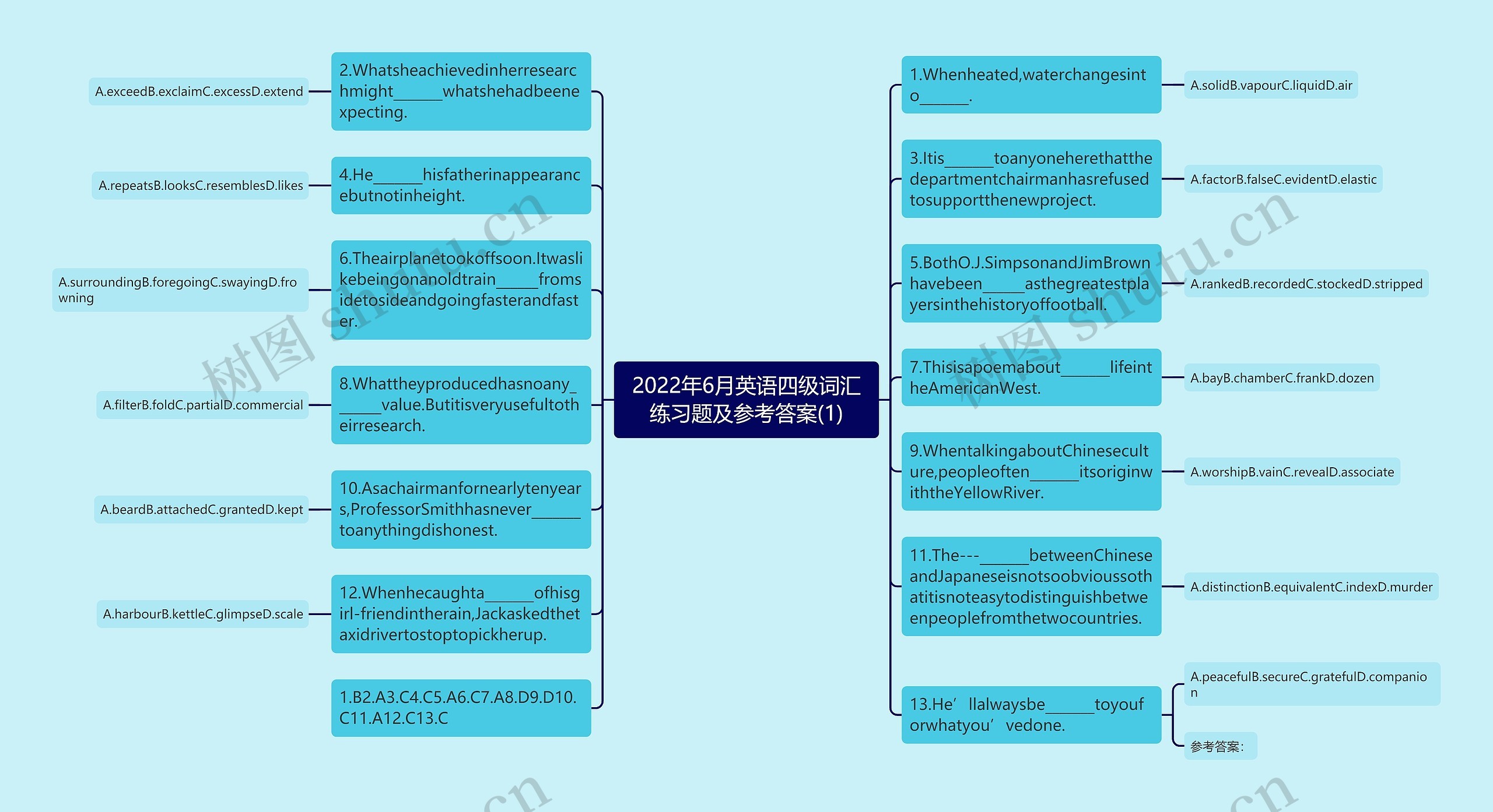 2022年6月英语四级词汇练习题及参考答案(1)