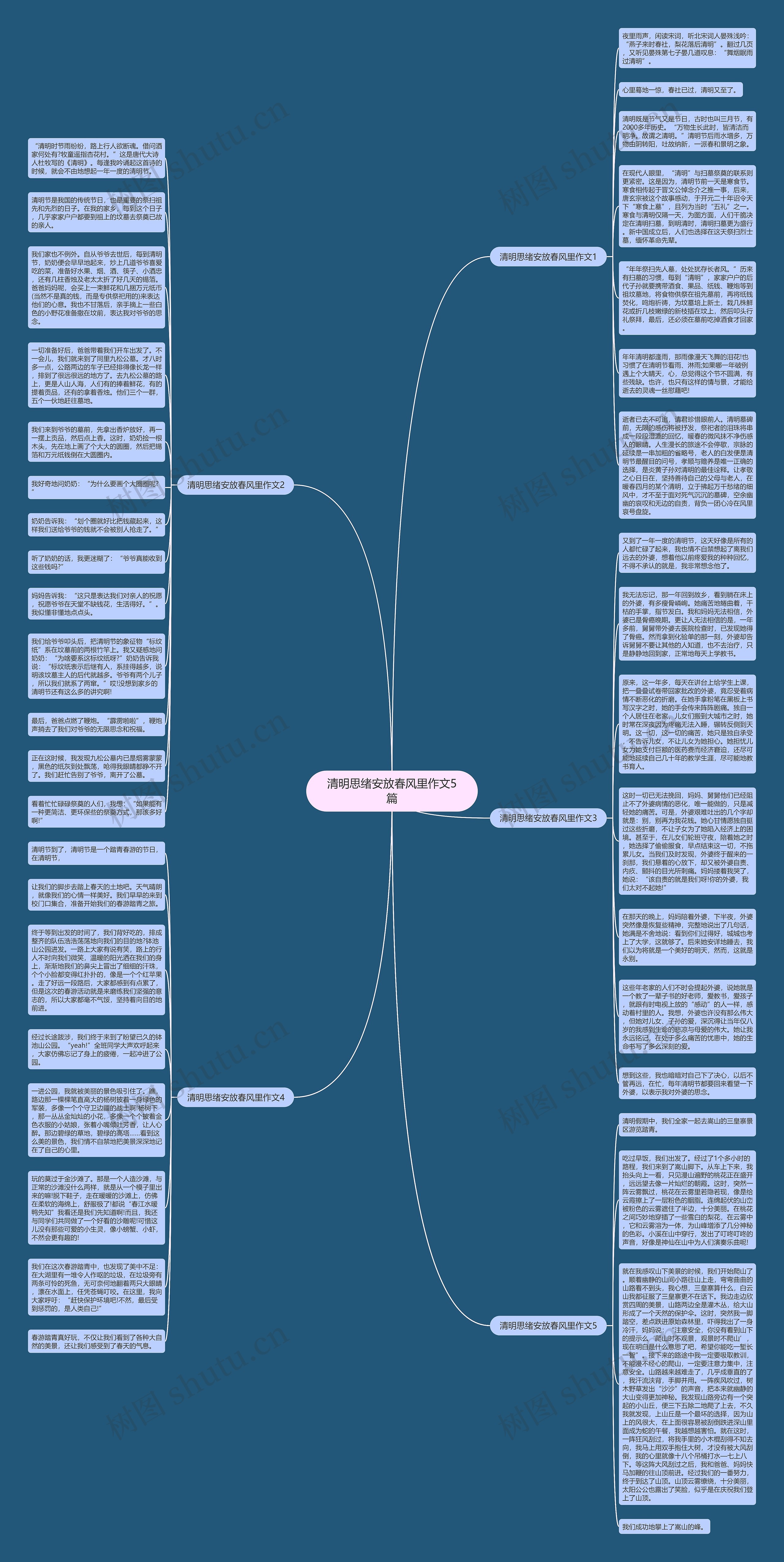 清明思绪安放春风里作文5篇思维导图