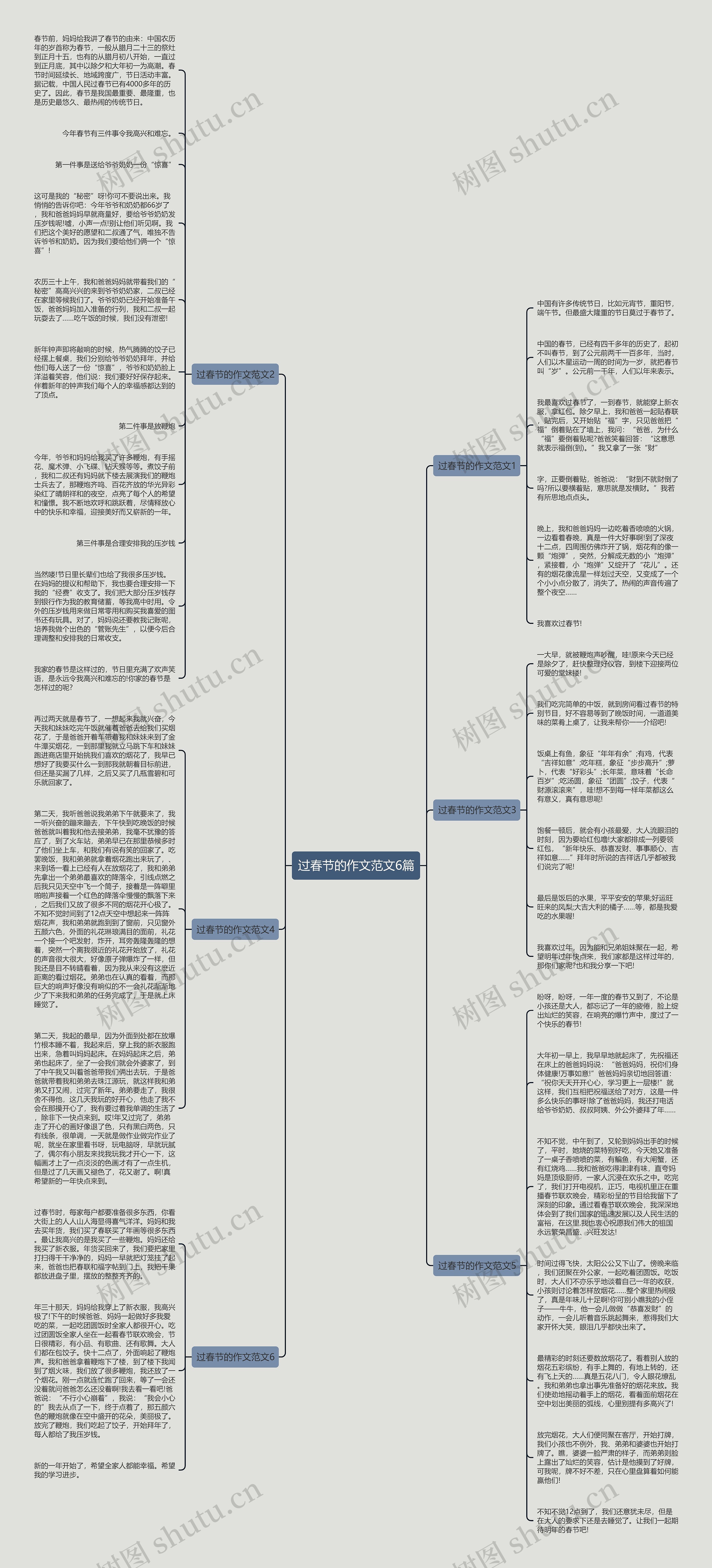 过春节的作文范文6篇思维导图
