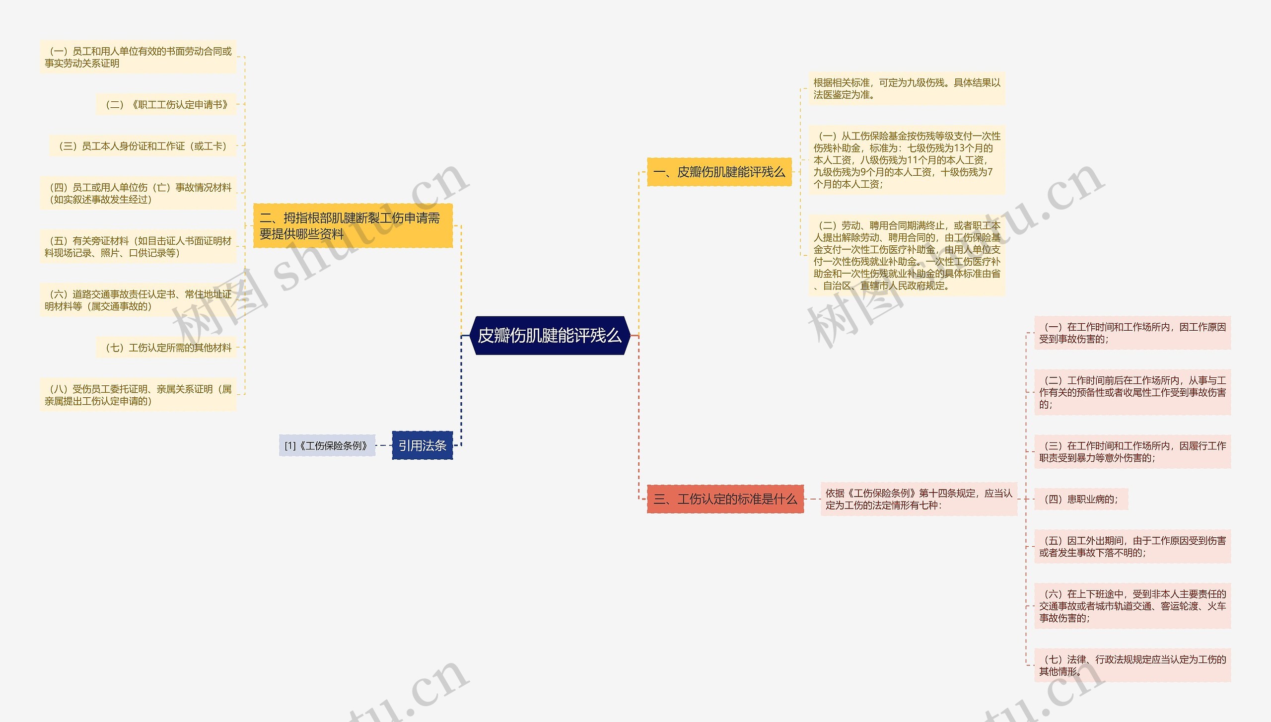 皮瓣伤肌腱能评残么思维导图