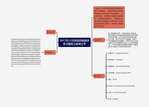 2017年12月英语四级翻译练习题库之教育公平