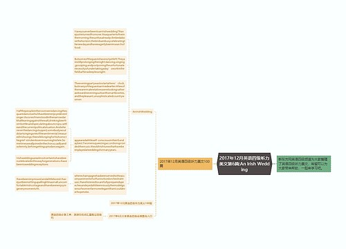 2017年12月英语四级听力美文第6篇:An Irish Wedding
