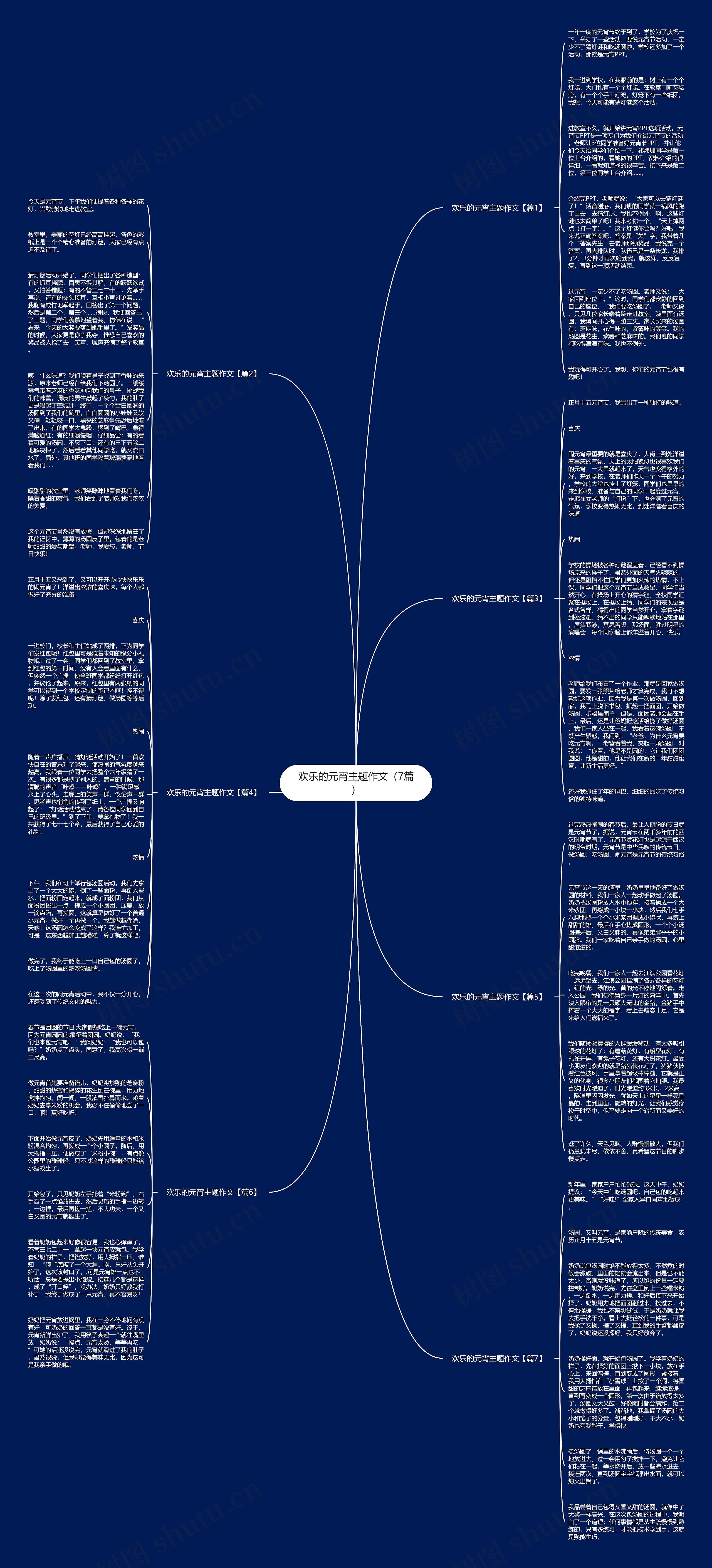 欢乐的元宵主题作文（7篇）思维导图