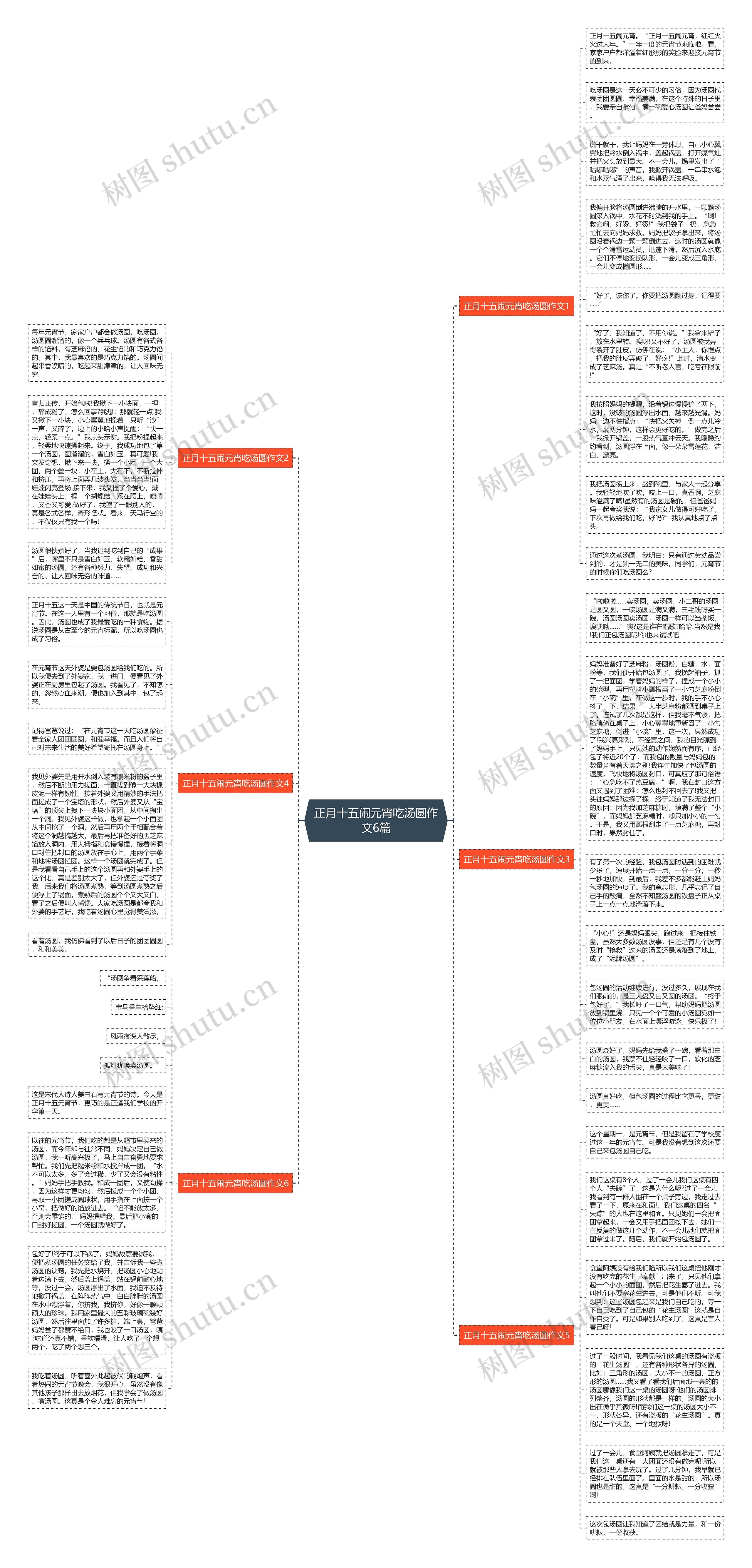 正月十五闹元宵吃汤圆作文6篇思维导图