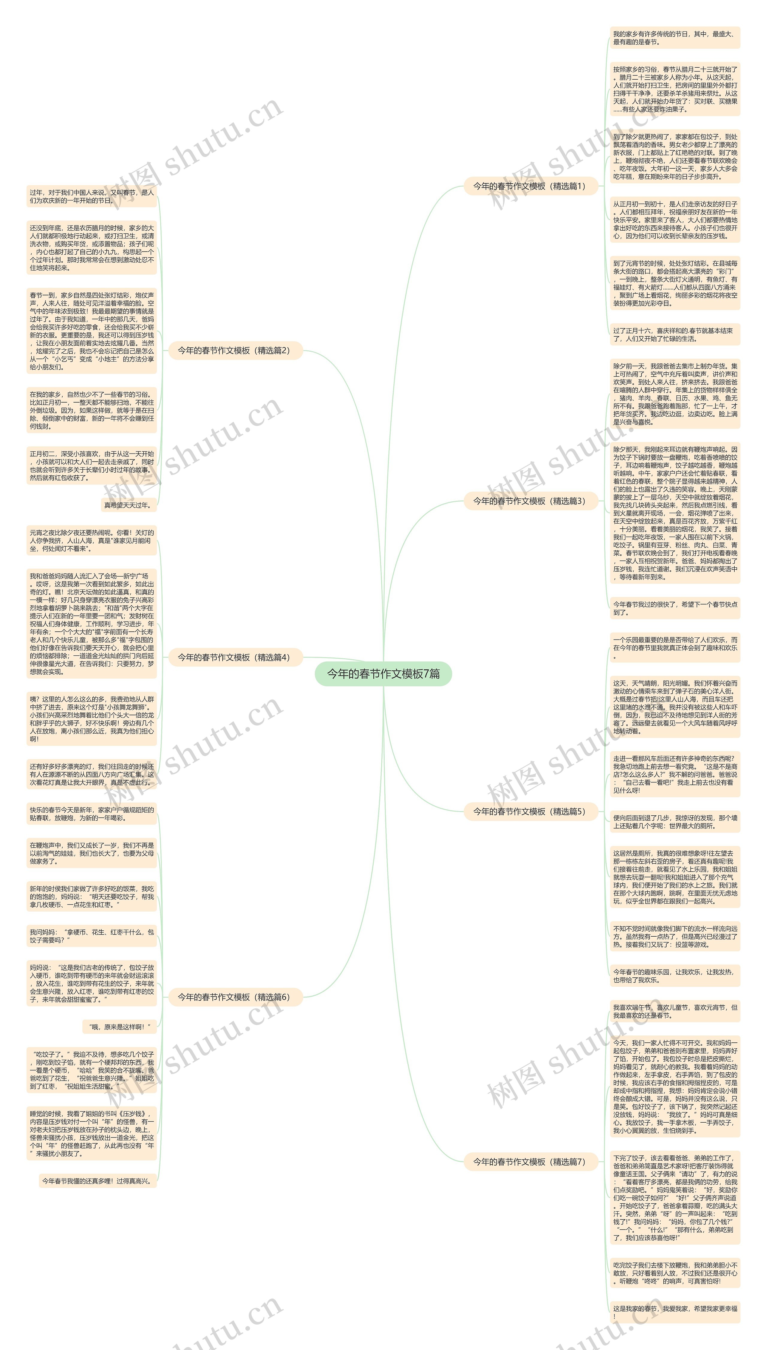 今年的春节作文7篇思维导图