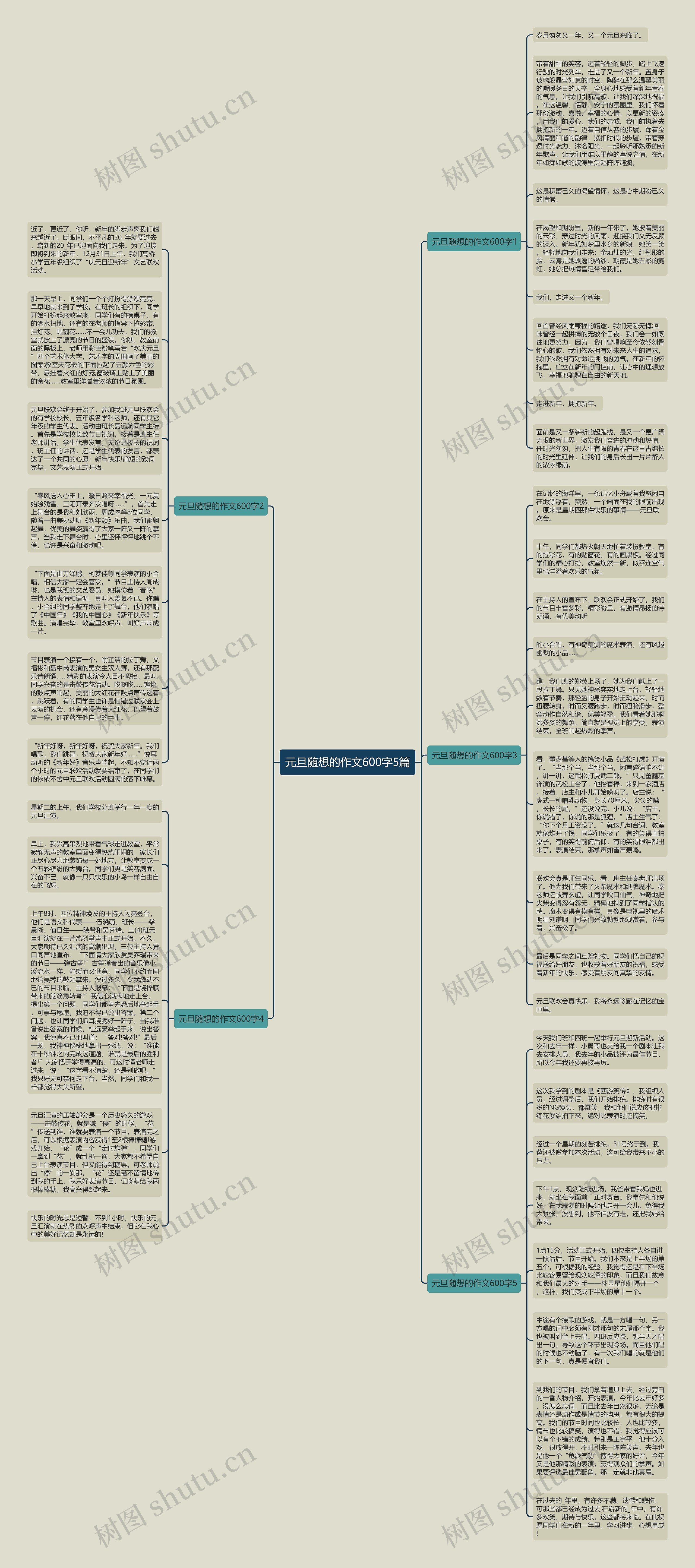 元旦随想的作文600字5篇思维导图