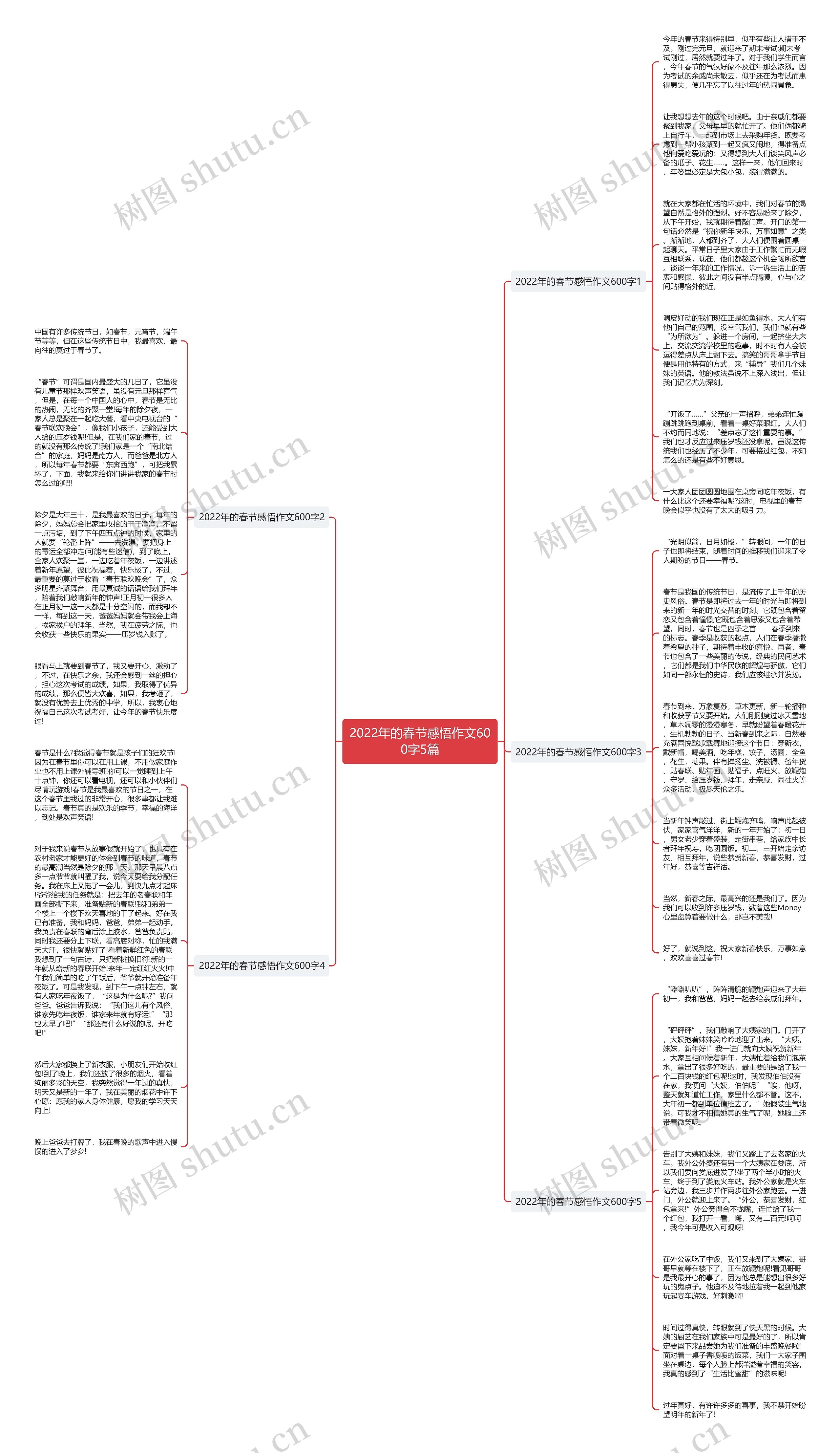 2022年的春节感悟作文600字5篇思维导图