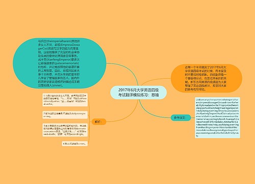 2017年6月大学英语四级考试翻译模拟练习：慈禧