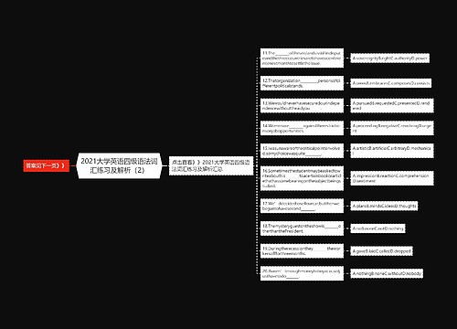 2021大学英语四级语法词汇练习及解析（2）