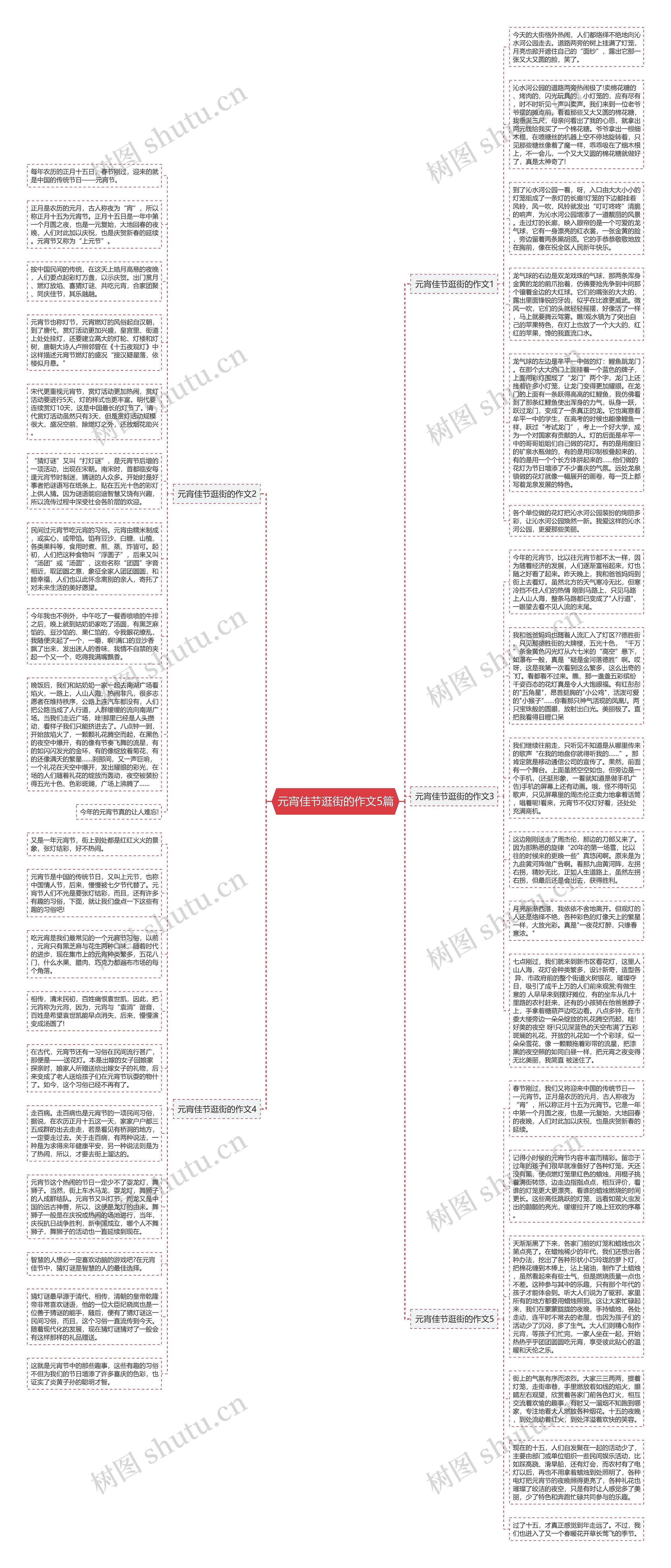 元宵佳节逛街的作文5篇思维导图