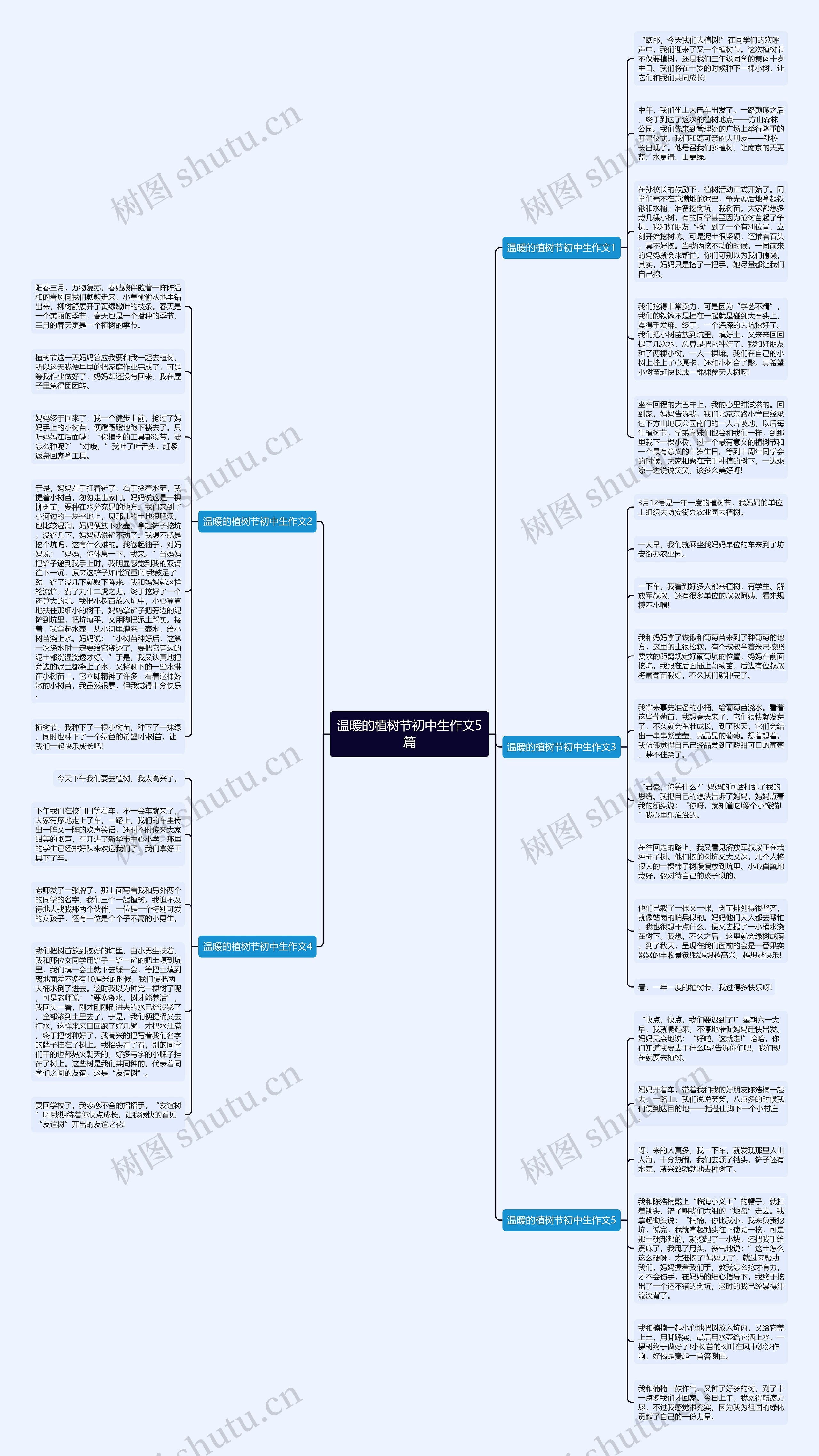 温暖的植树节初中生作文5篇思维导图