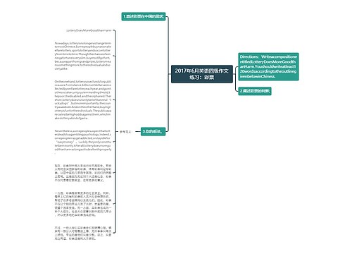 2017年6月英语四级作文练习：彩票