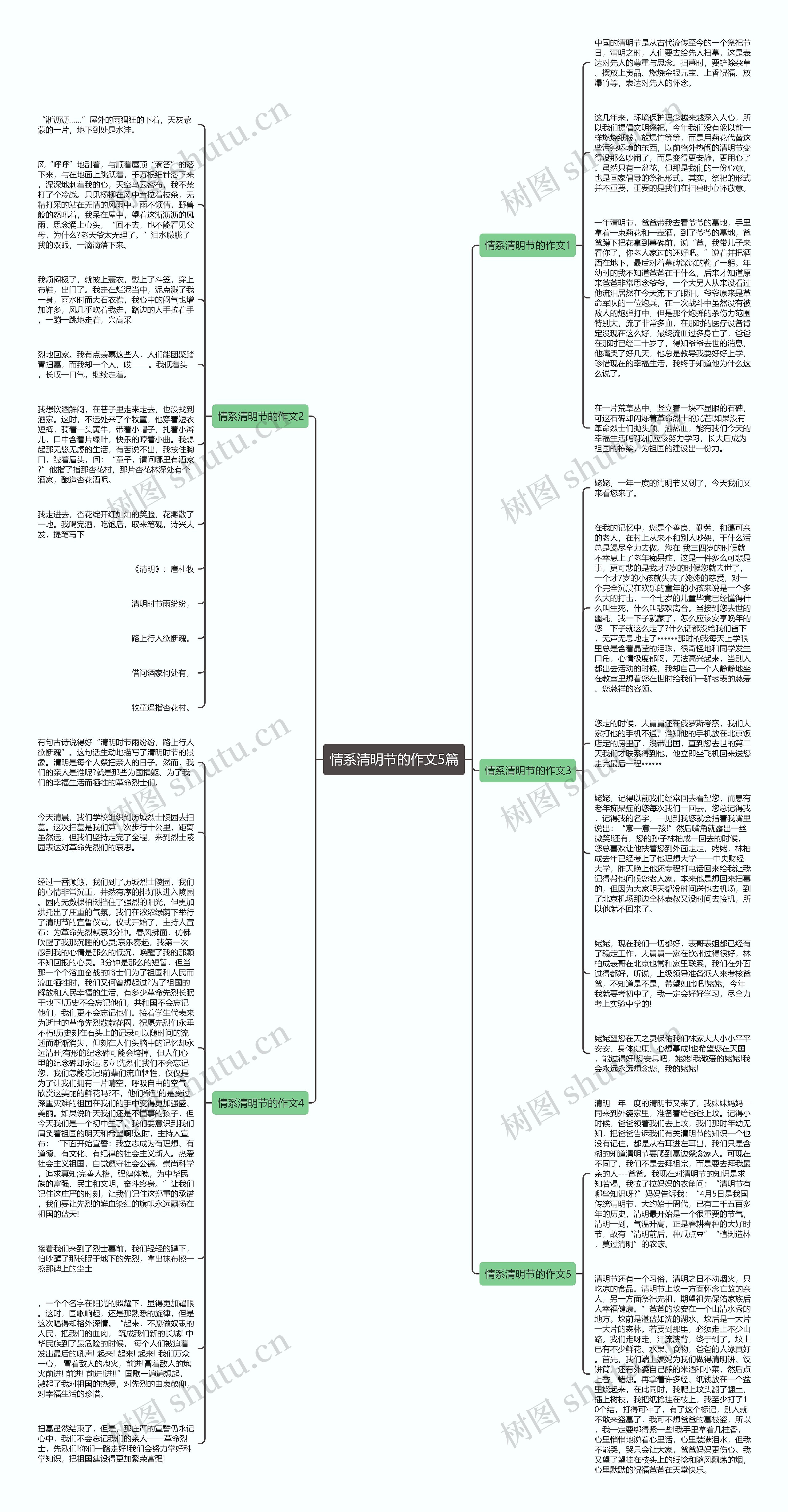 情系清明节的作文5篇思维导图