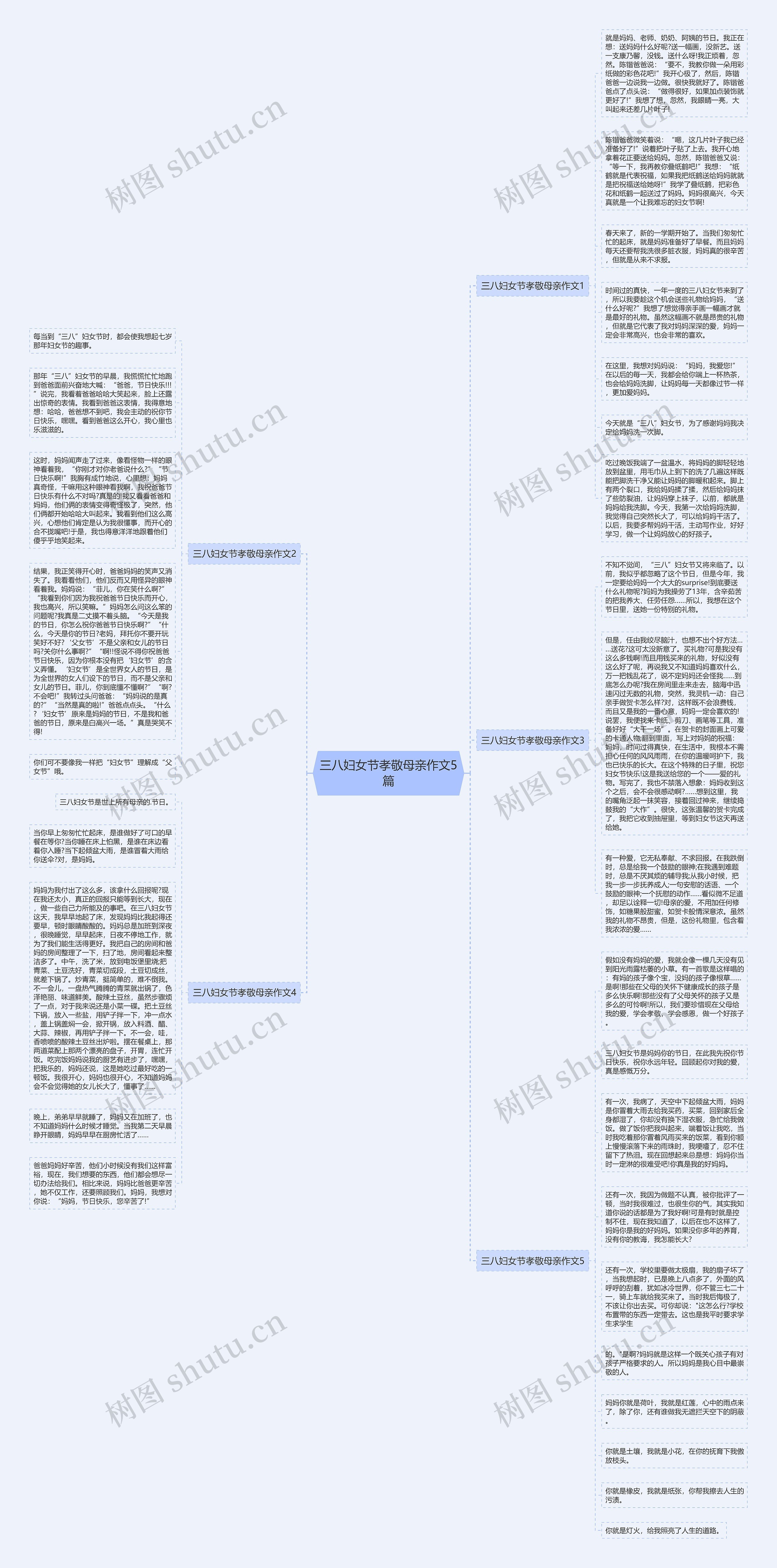 三八妇女节孝敬母亲作文5篇思维导图