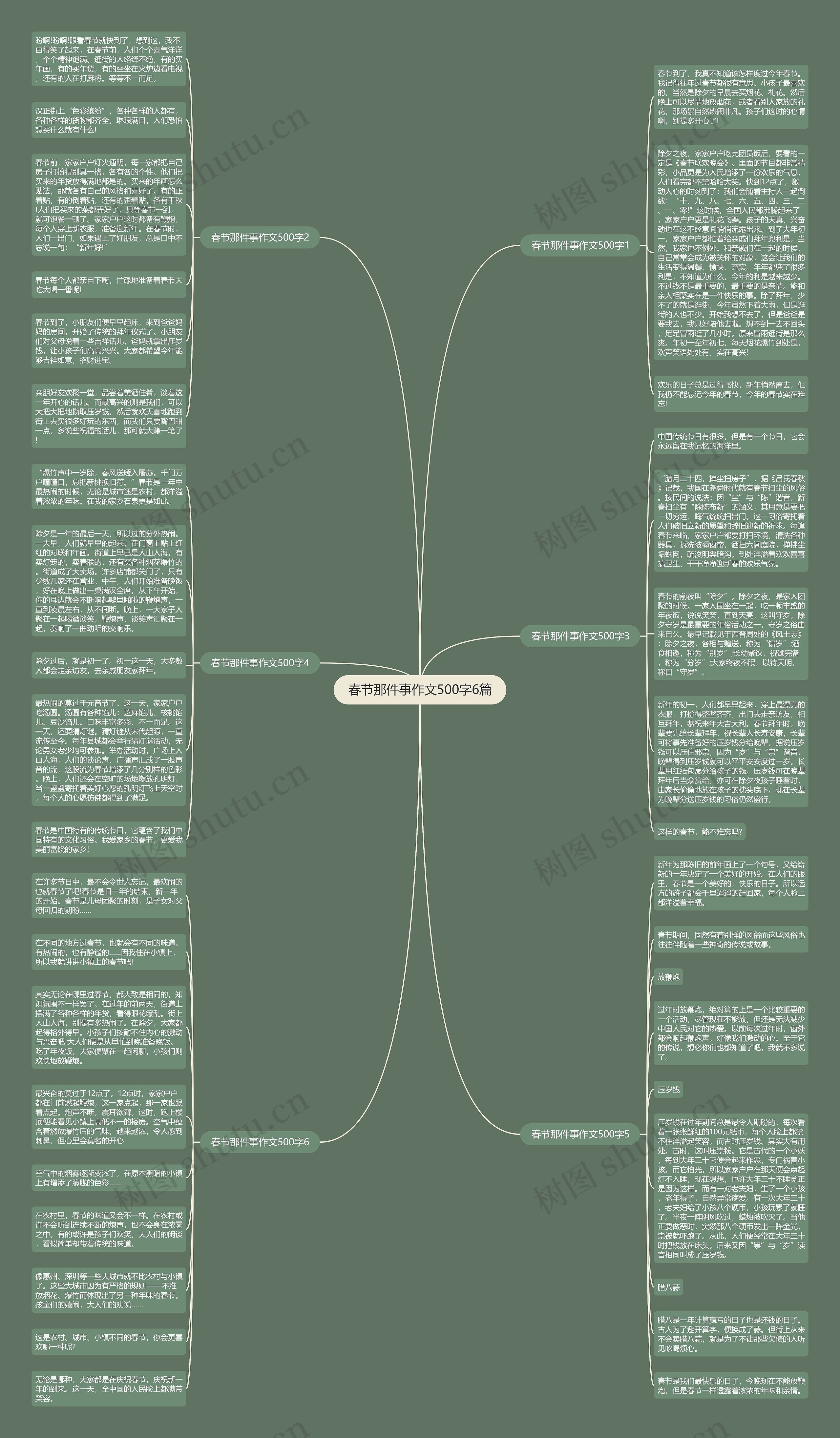春节那件事作文500字6篇思维导图