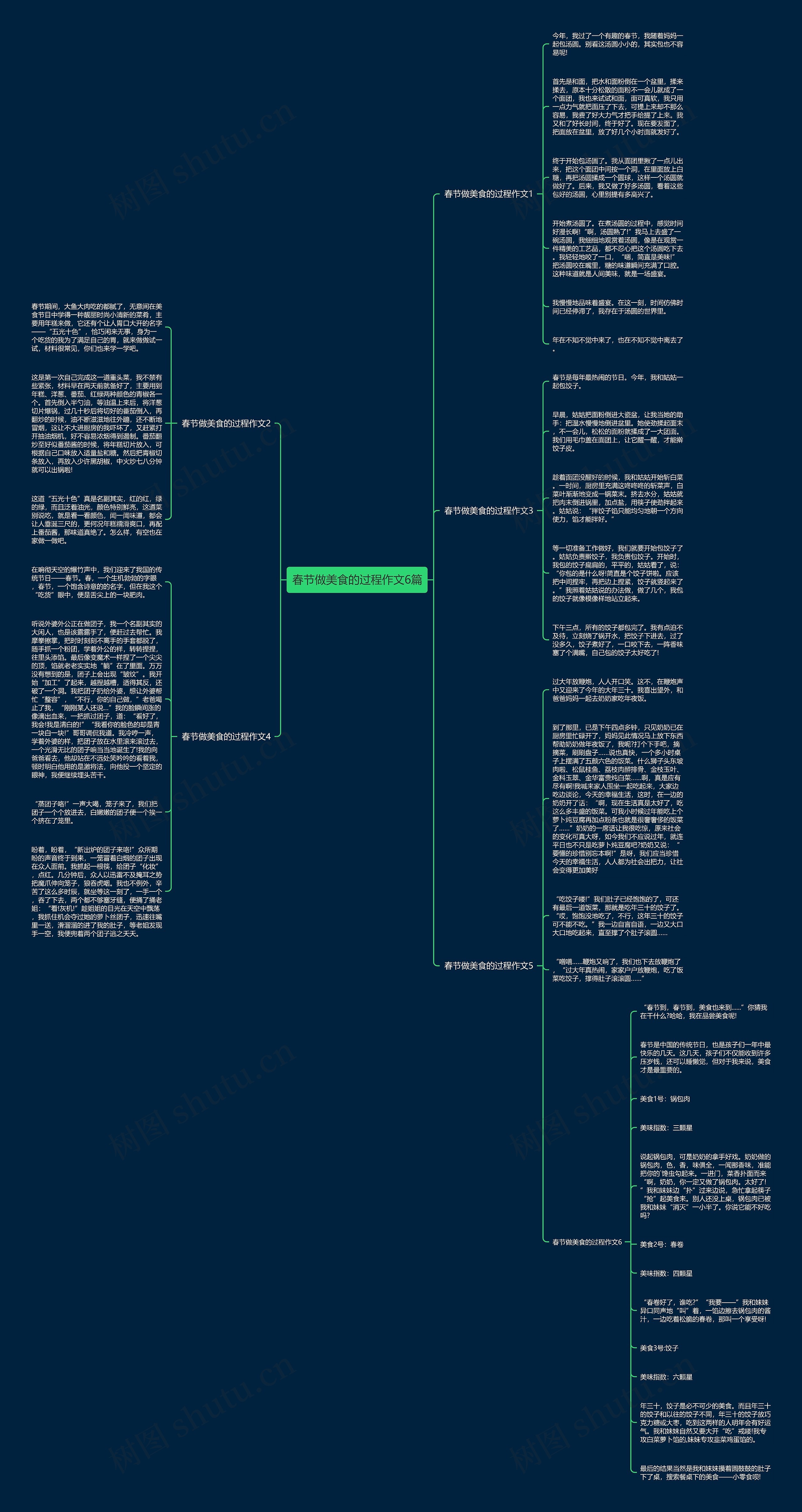 春节做美食的过程作文6篇思维导图