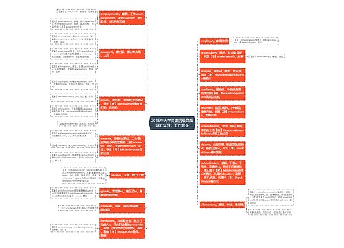 2016年大学英语四级高频词汇复习：工作职业