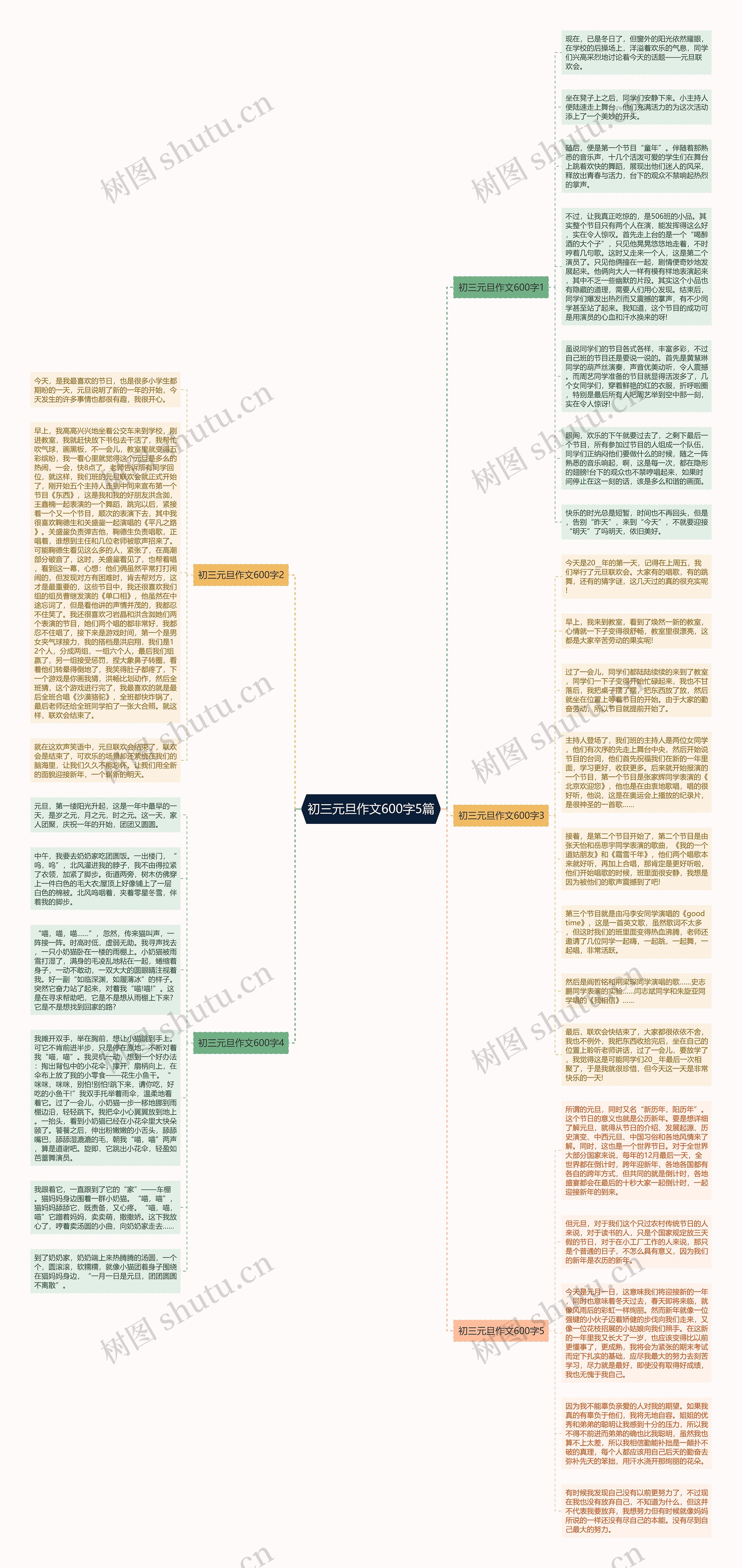 初三元旦作文600字5篇思维导图