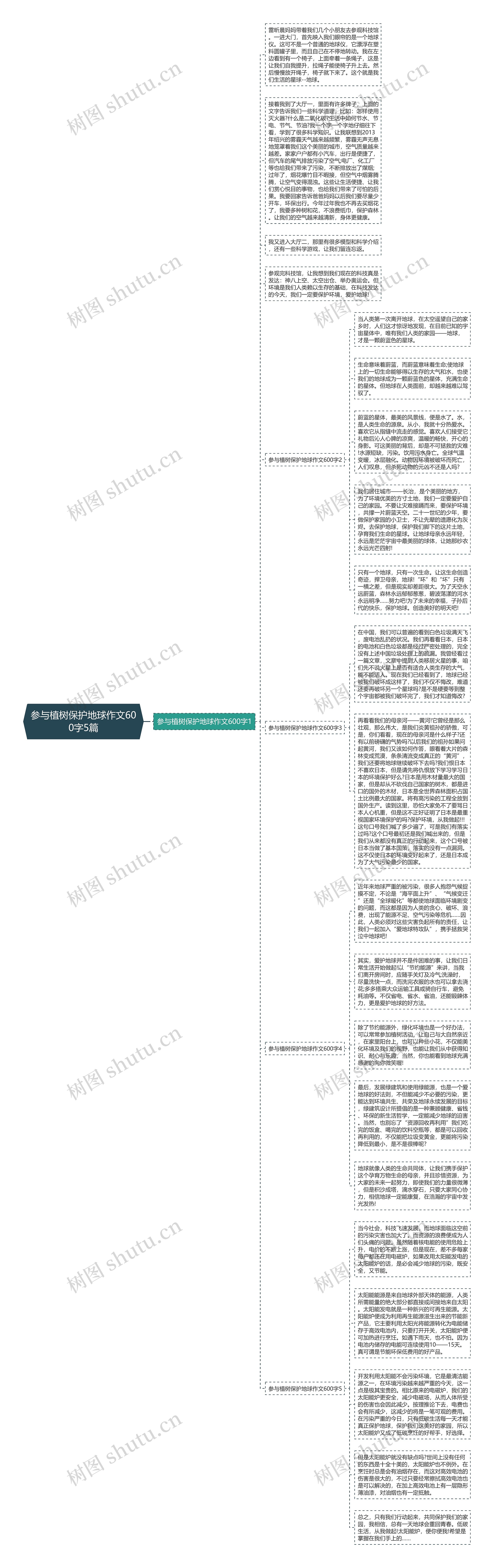 参与植树保护地球作文600字5篇思维导图