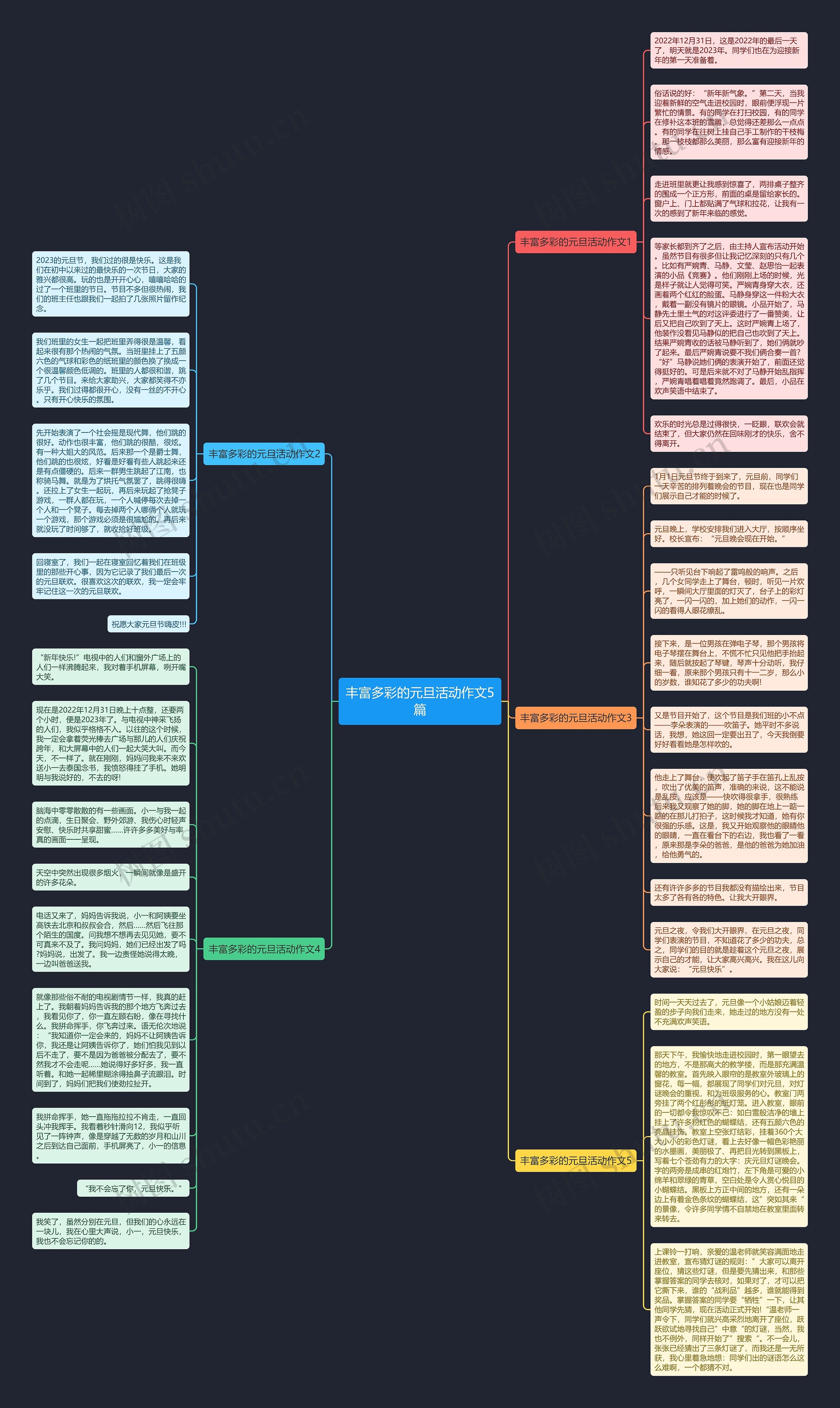 丰富多彩的元旦活动作文5篇思维导图