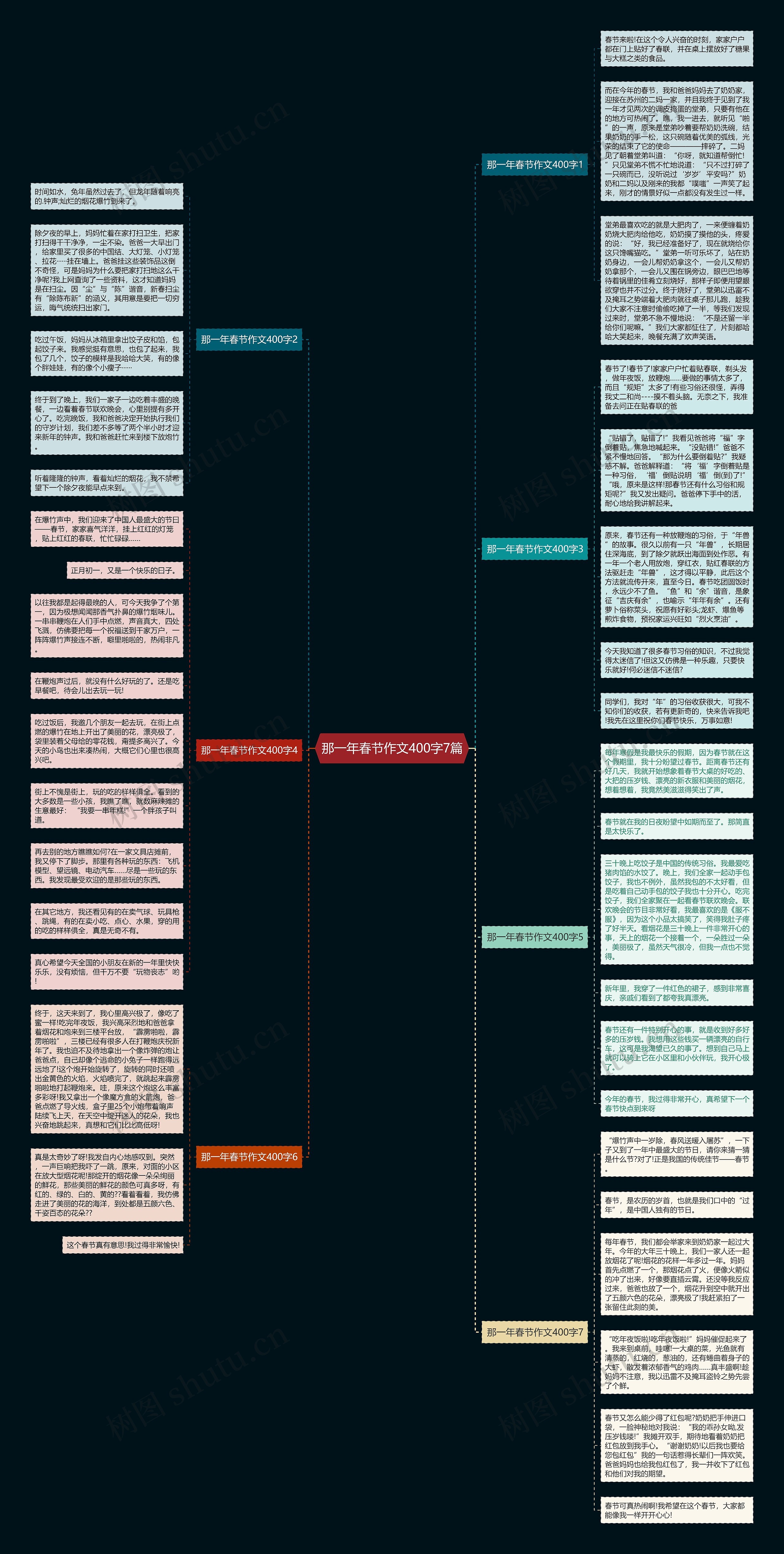 那一年春节作文400字7篇思维导图