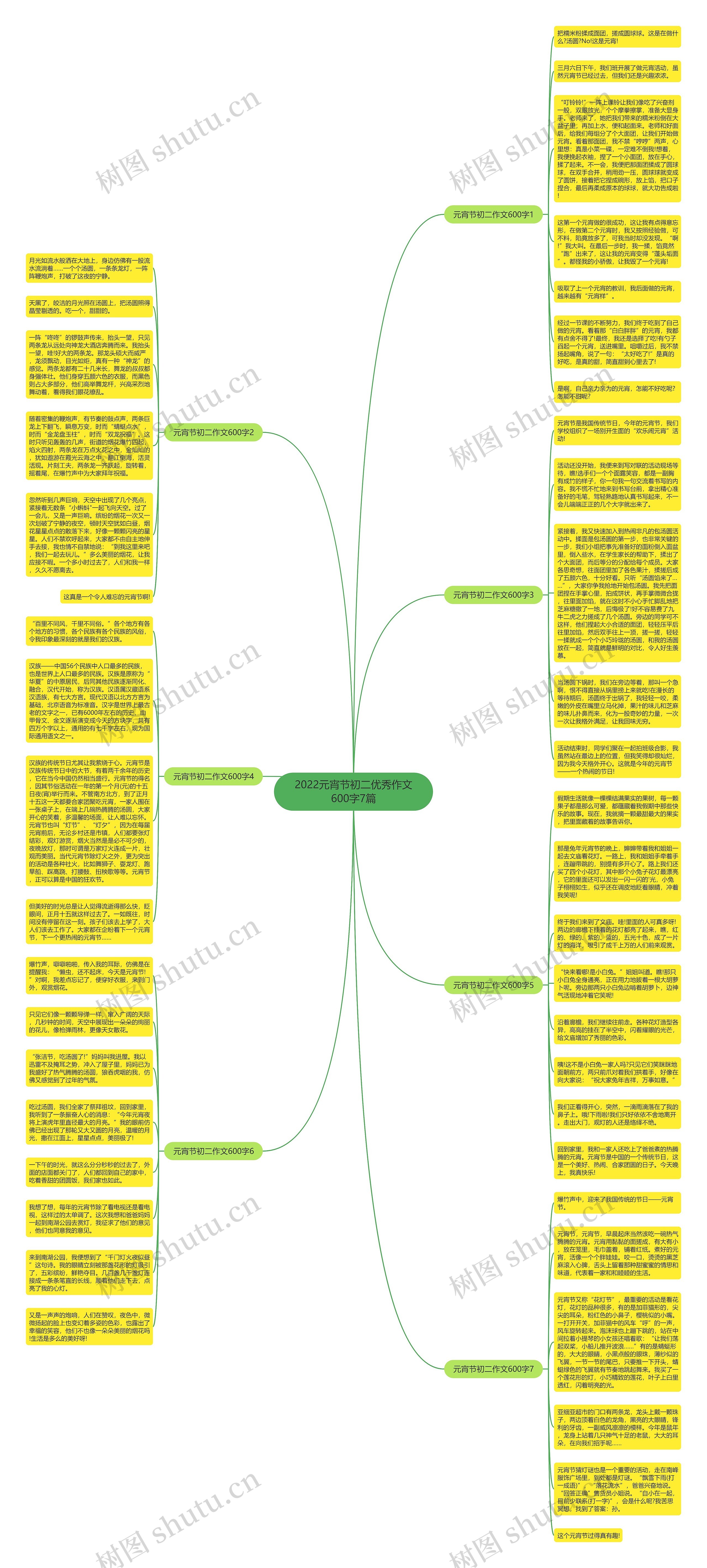 2022元宵节初二优秀作文600字7篇思维导图