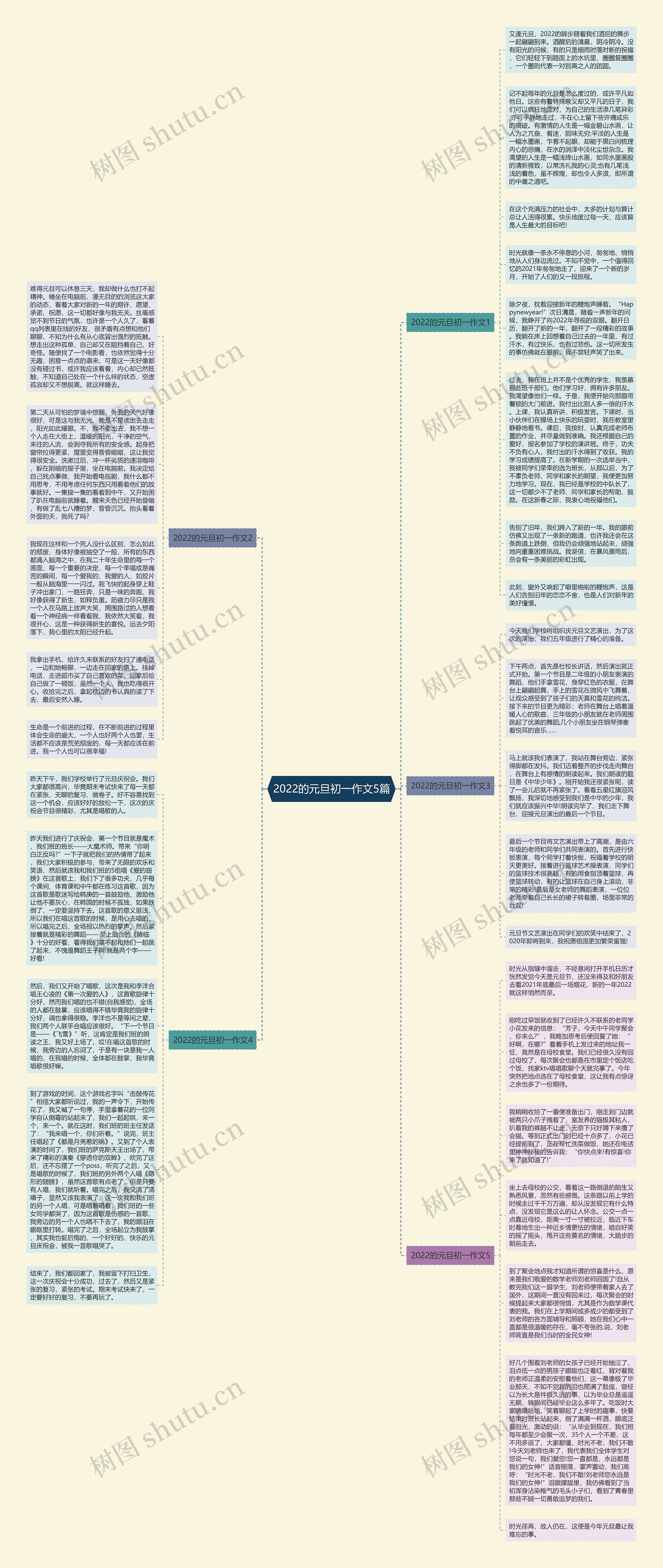 2022的元旦初一作文5篇思维导图