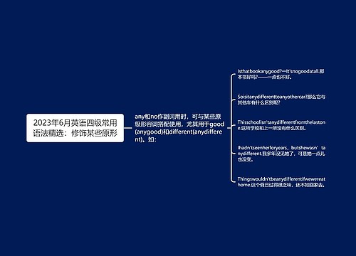 2023年6月英语四级常用语法精选：修饰某些原形