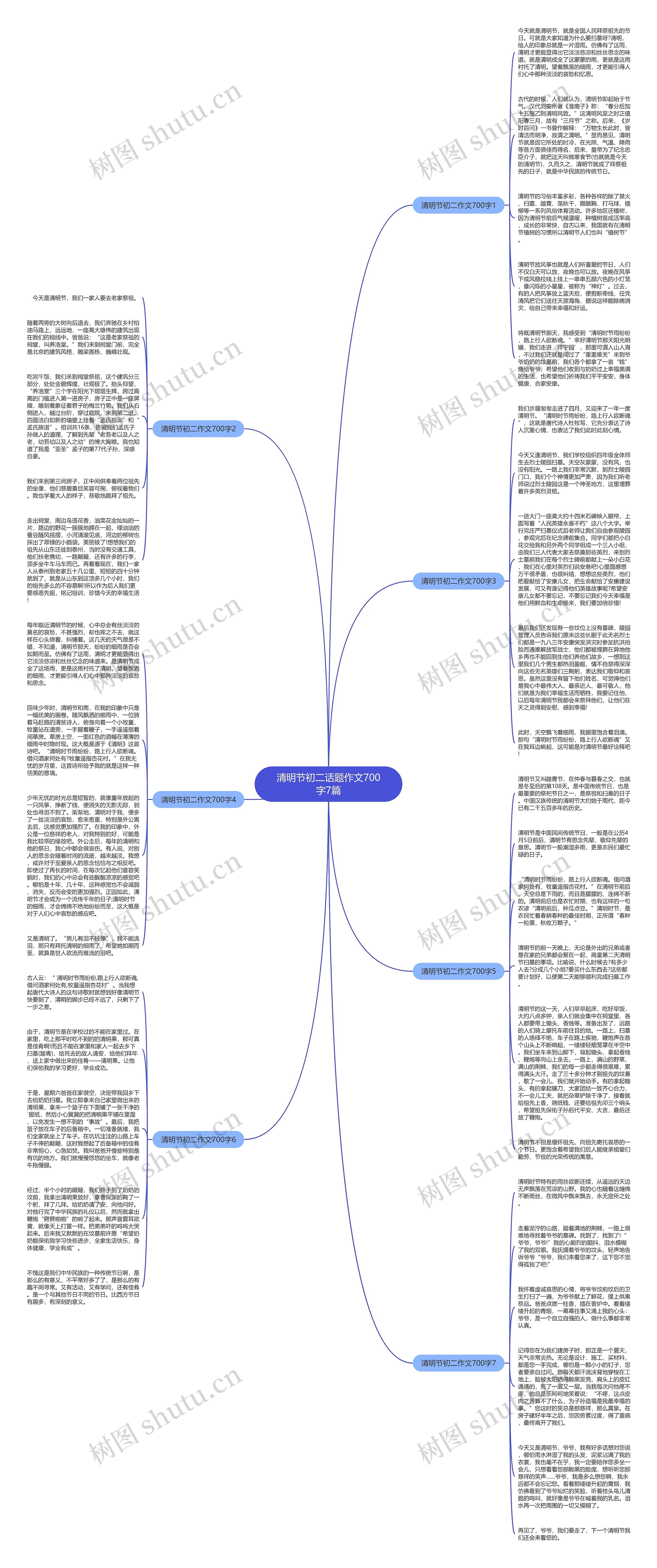 清明节初二话题作文700字7篇思维导图