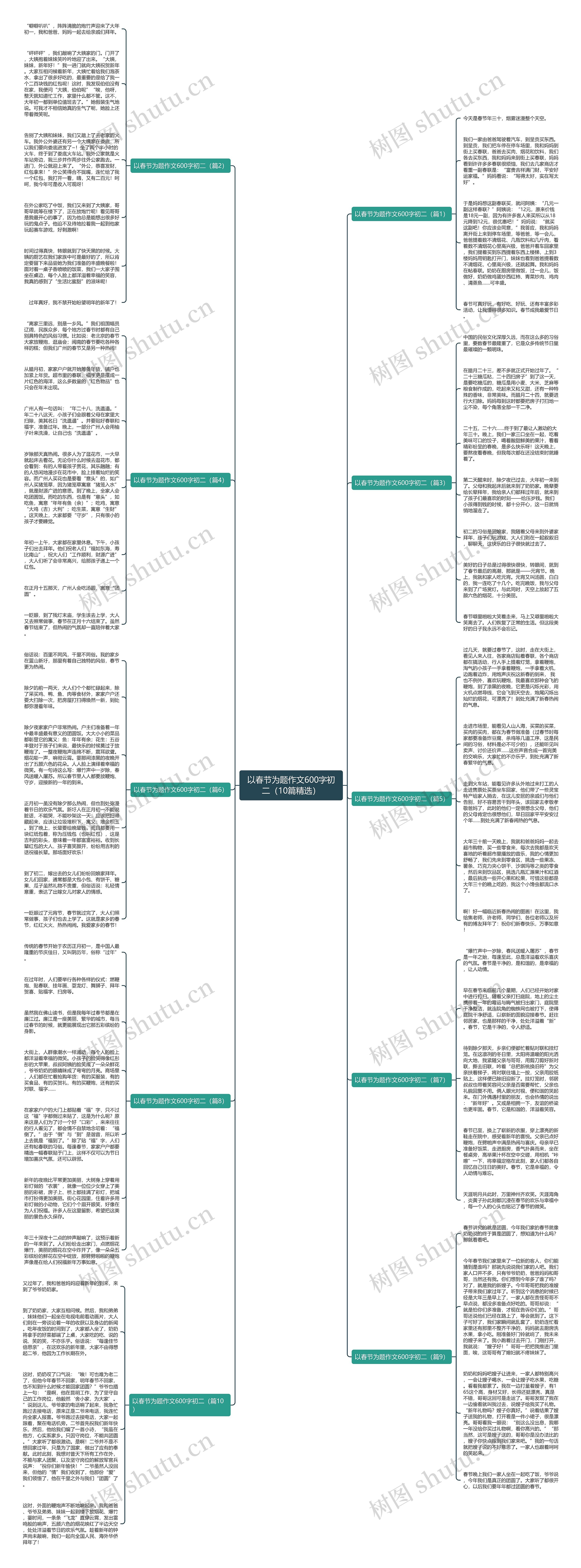 以春节为题作文600字初二（10篇精选）思维导图