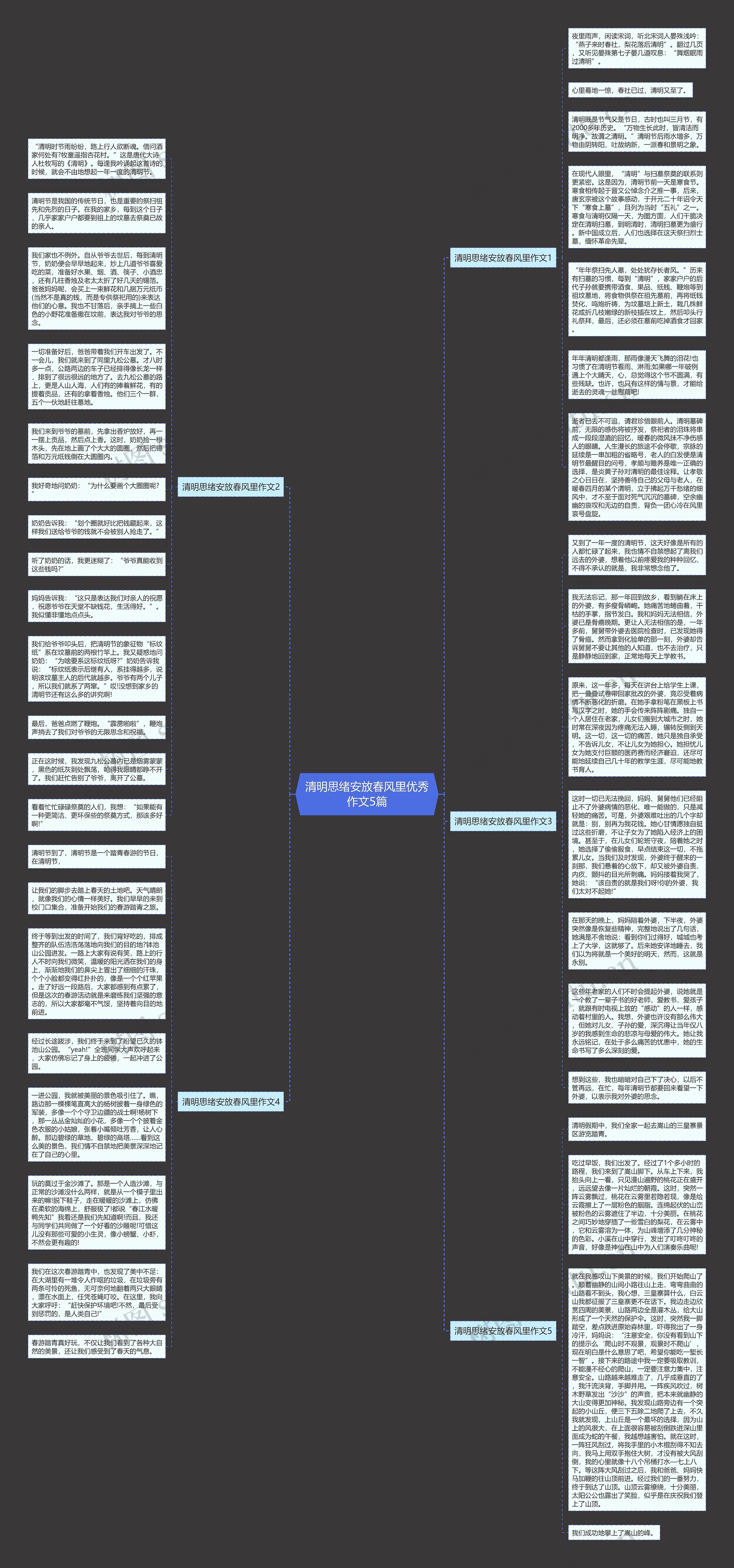 清明思绪安放春风里优秀作文5篇思维导图